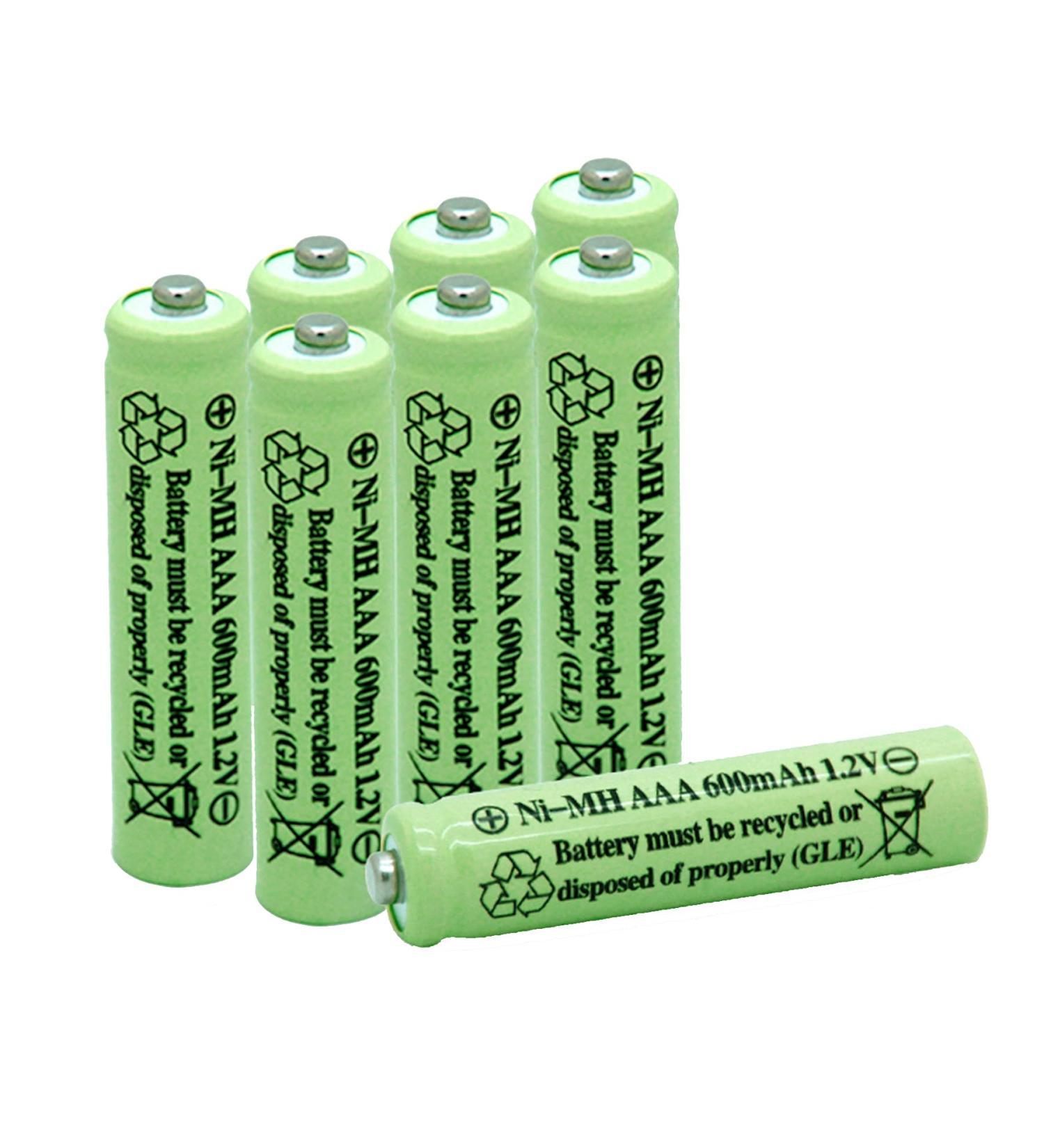 AAA Rechargeable Solar Light Batteries 600mAh 1.2V - 8Pcs NIMH for Garden Lights & Remotes - Buy Online on GoSupps.com