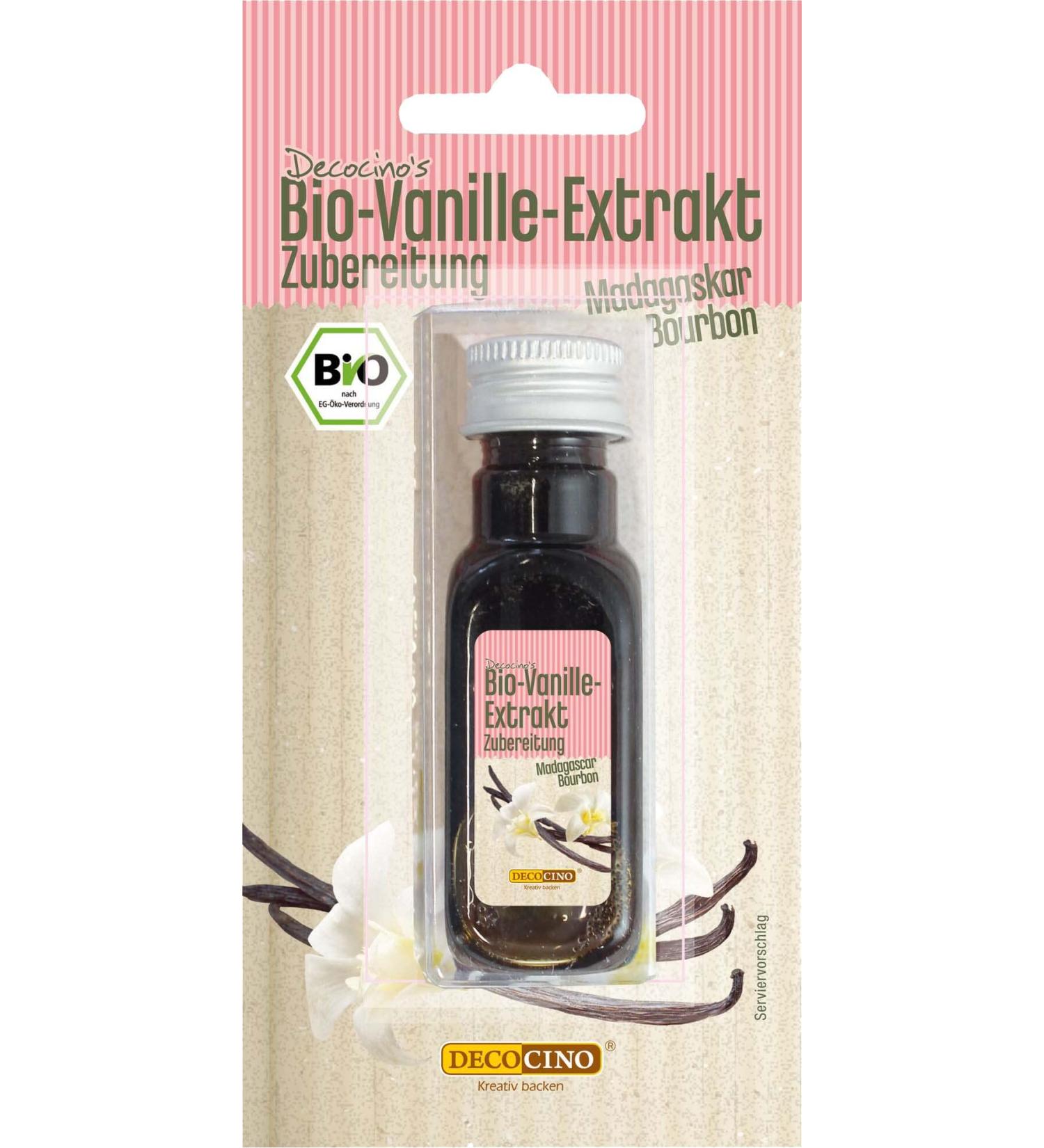 Decocino Organic Vanilla Extract 20ml - Alcohol-Free Vegan Bourbon Vanilla for Cakes Tarts & Drinks - Buy Online on GoSupps.com