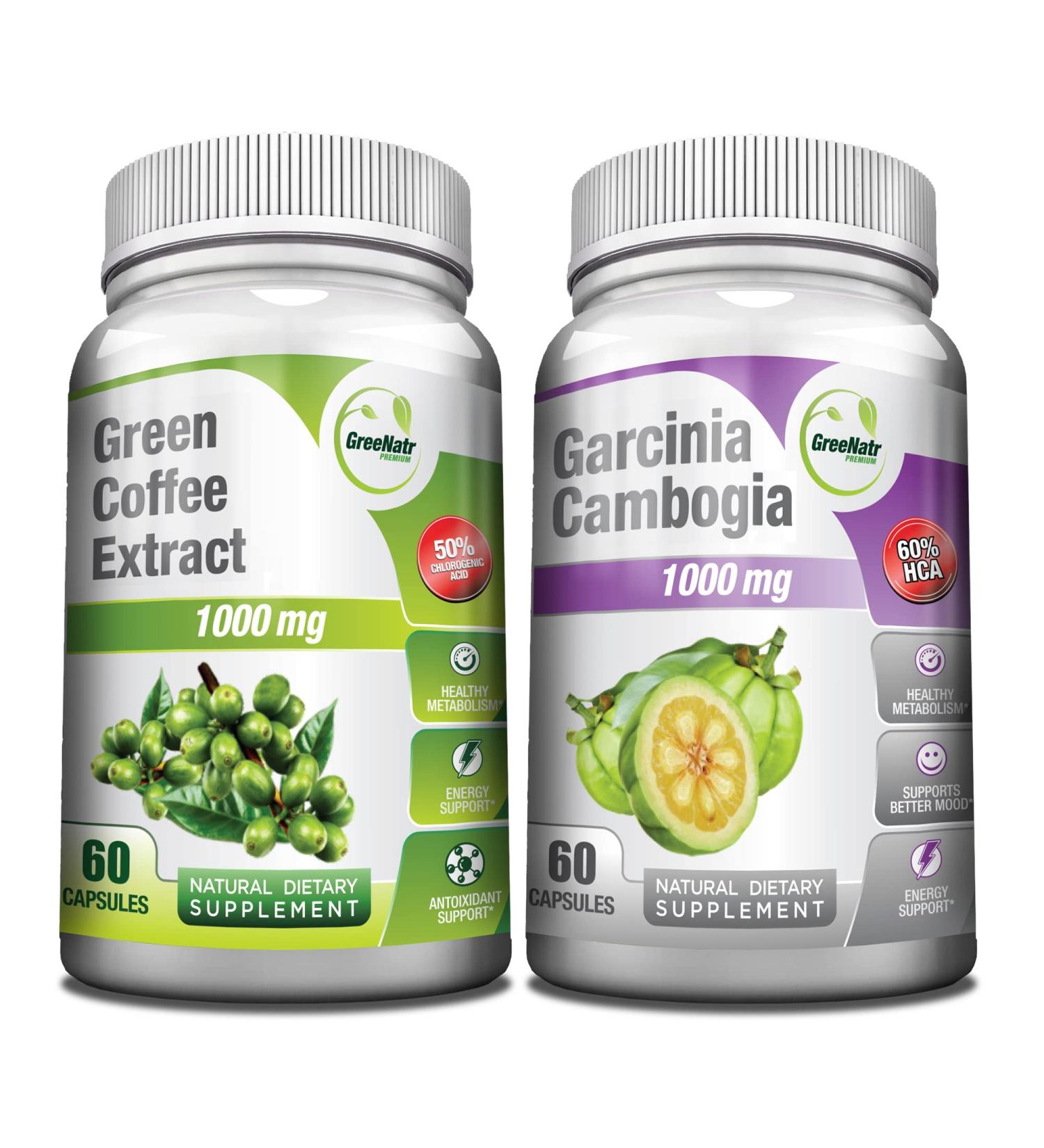 Green Coffee Bean & Garcinia Cambogia Extract Weight Management Bundle - 120 Capsules - Buy Online on GoSupps.com
