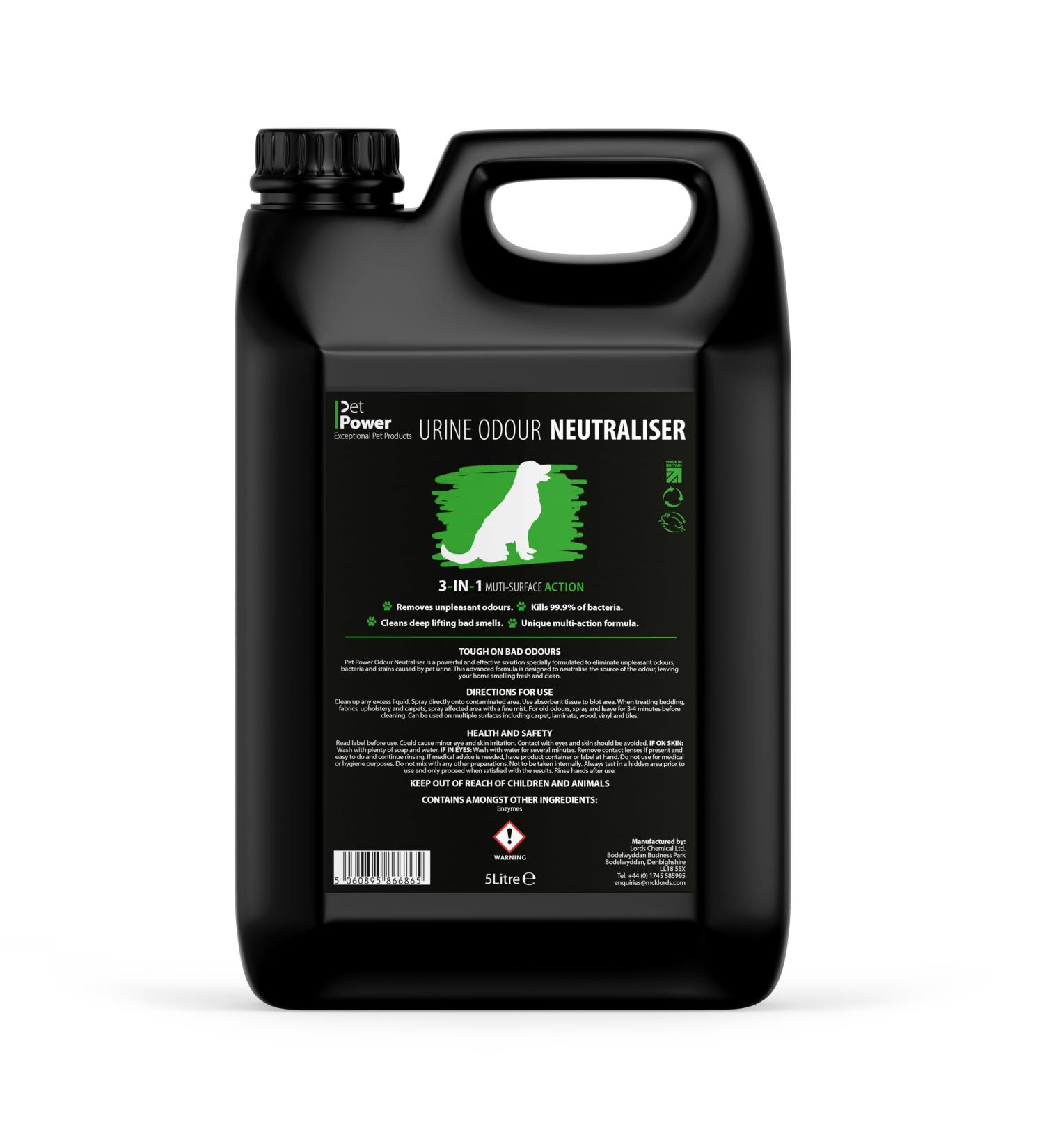 Pet Power Pet Urine Stain Cleaner & Odour Remover - 5L | Effective Pet Stain & Odour Eliminator - Buy Online on GoSupps.com