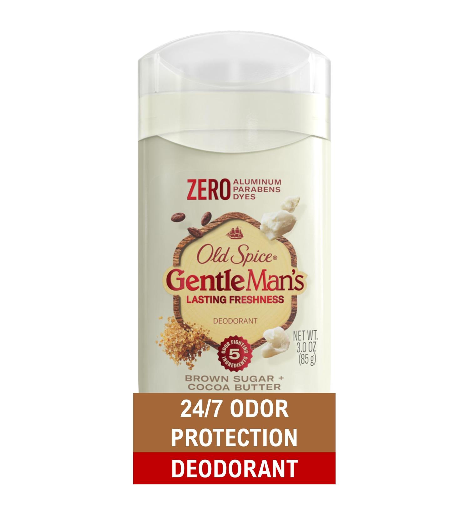 Old Spice GentleMan's Deodorant For Men 24/7 Mineral Fortified Freshness Aluminum Free Brown Sugar & Cocoa Butter Scent 3.0 oz - Buy Online on GoSupps.com