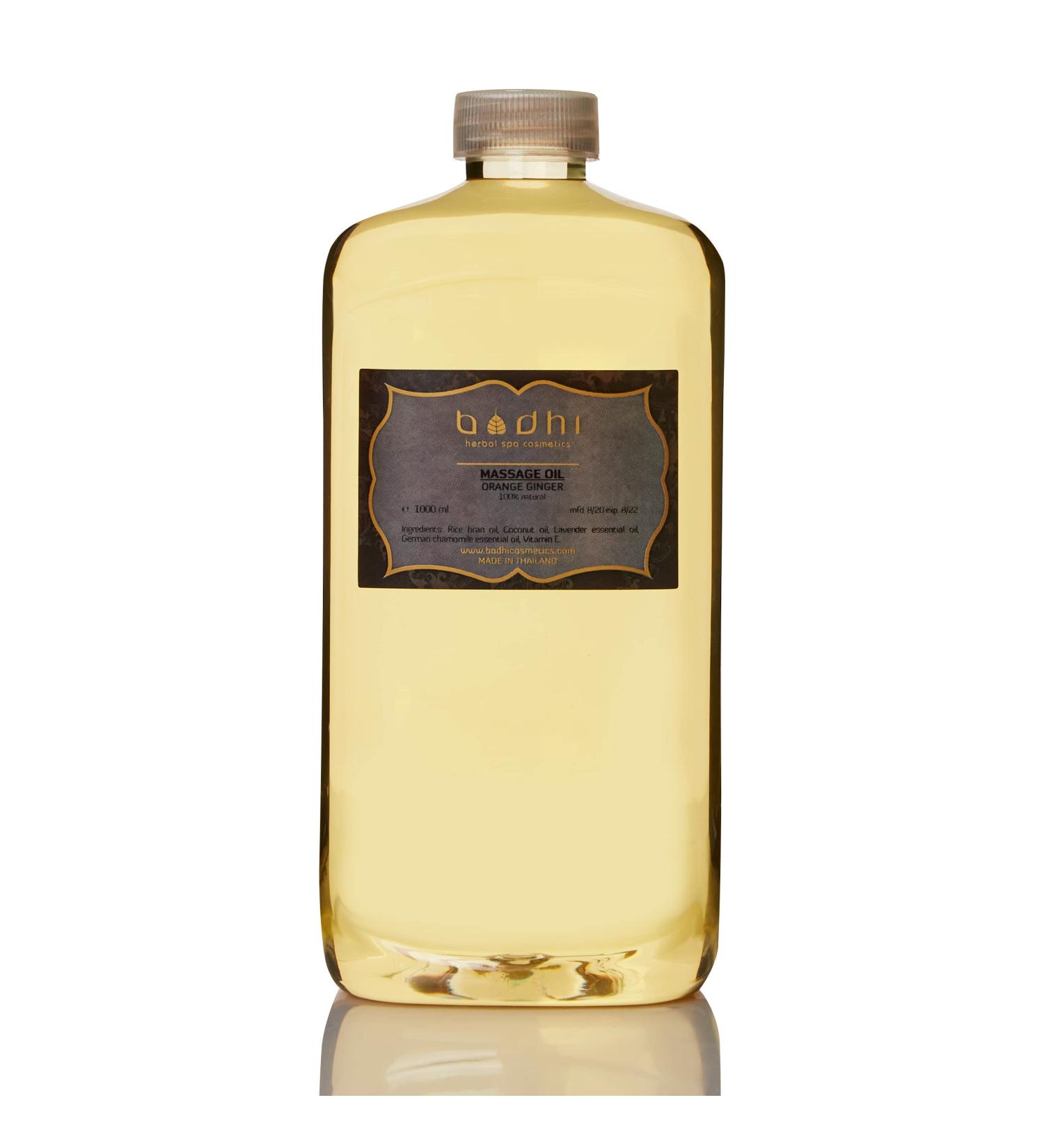Bodhi Massage Oil - Orange & Ginger 1L | Premium Organic & Vegan Massage Oil for Professionals | 100% Natural with Coconut & Rice Oil - Buy Online on GoSupps.com