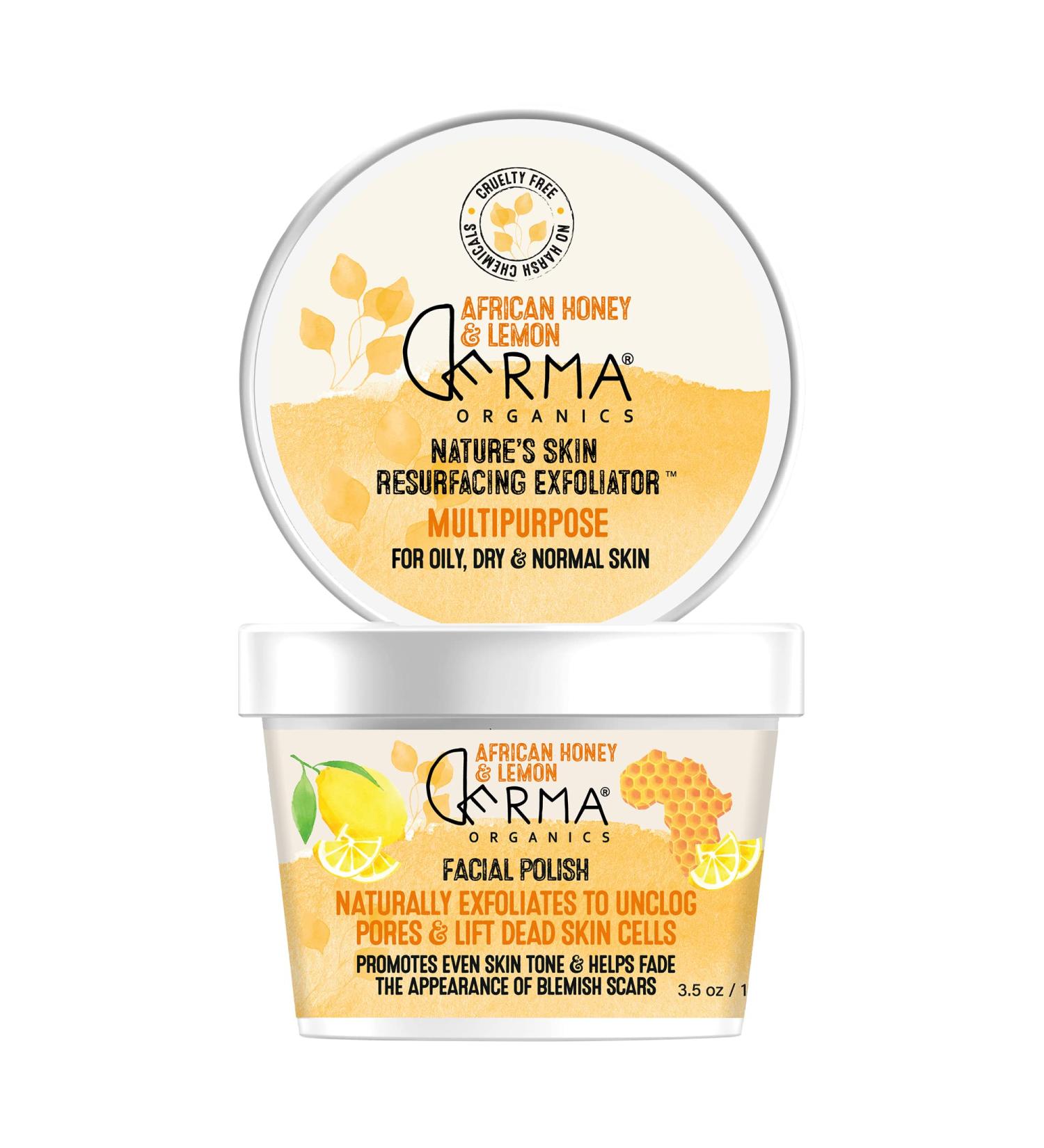 Derma Organics-African Honey & Lemon Facial Polish (3.5oz/100gm) Face Exfoliator to Revitalize your Skin Scrub Improves Deep Pore Penetration Dark Spots and Sun Damage Treatment For All Skin Types 3.53 Ounce (Pack of 1) - Buy Online on GoSupps.com