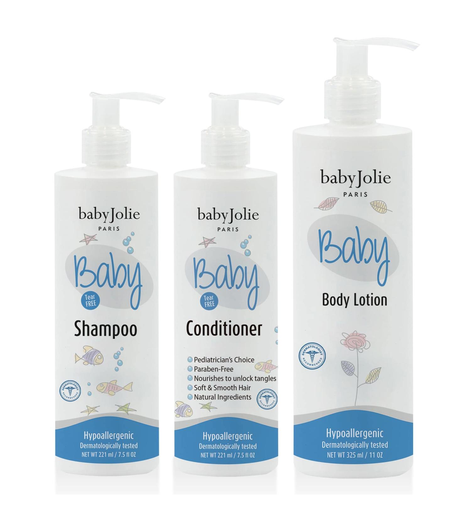 Baby Jolie Baby Bath Set - Shampoo, Conditioner, and Lotion Bundle | 7.5oz + 7.5oz + 11oz - Buy Online on GoSupps.com