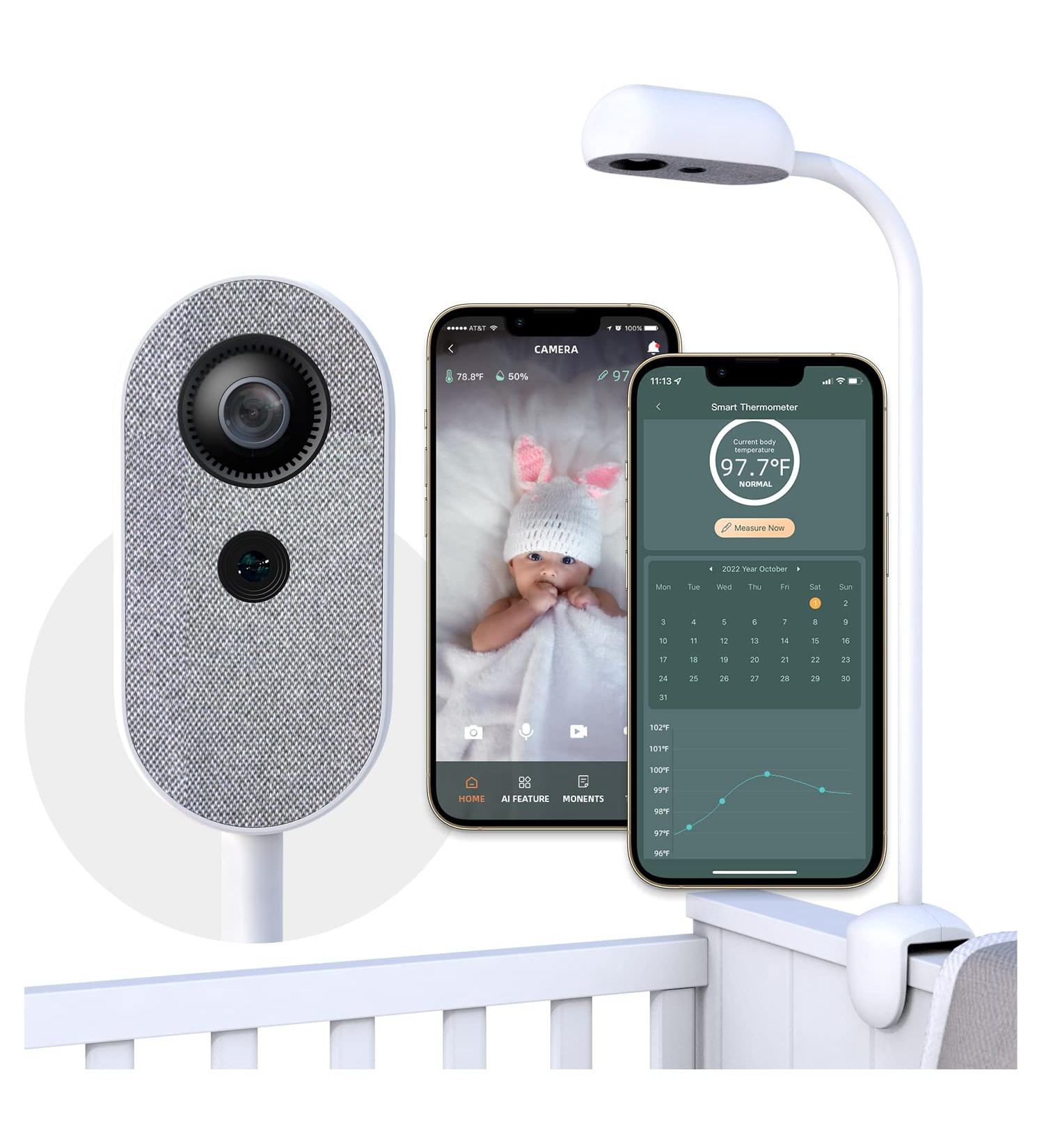 Cheego Smart Baby Monitor & Clip-On Mounting-HD Video Camera and Audio  Contact-Free Testing Baby Temperature  2-Way Talk  Nightlight and Night Vision  Room Humidity & Temp  Wake up & Crying Detection - Buy Online on GoSupps.com