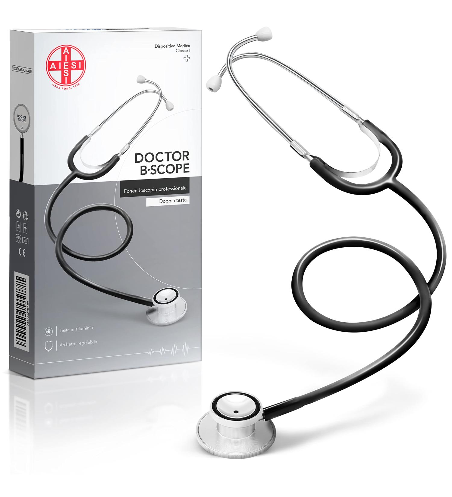 AIESI DOCTOR B-SCOPE Professional Dual Head Adult Stethoscope Black - Buy Online on GoSupps.com