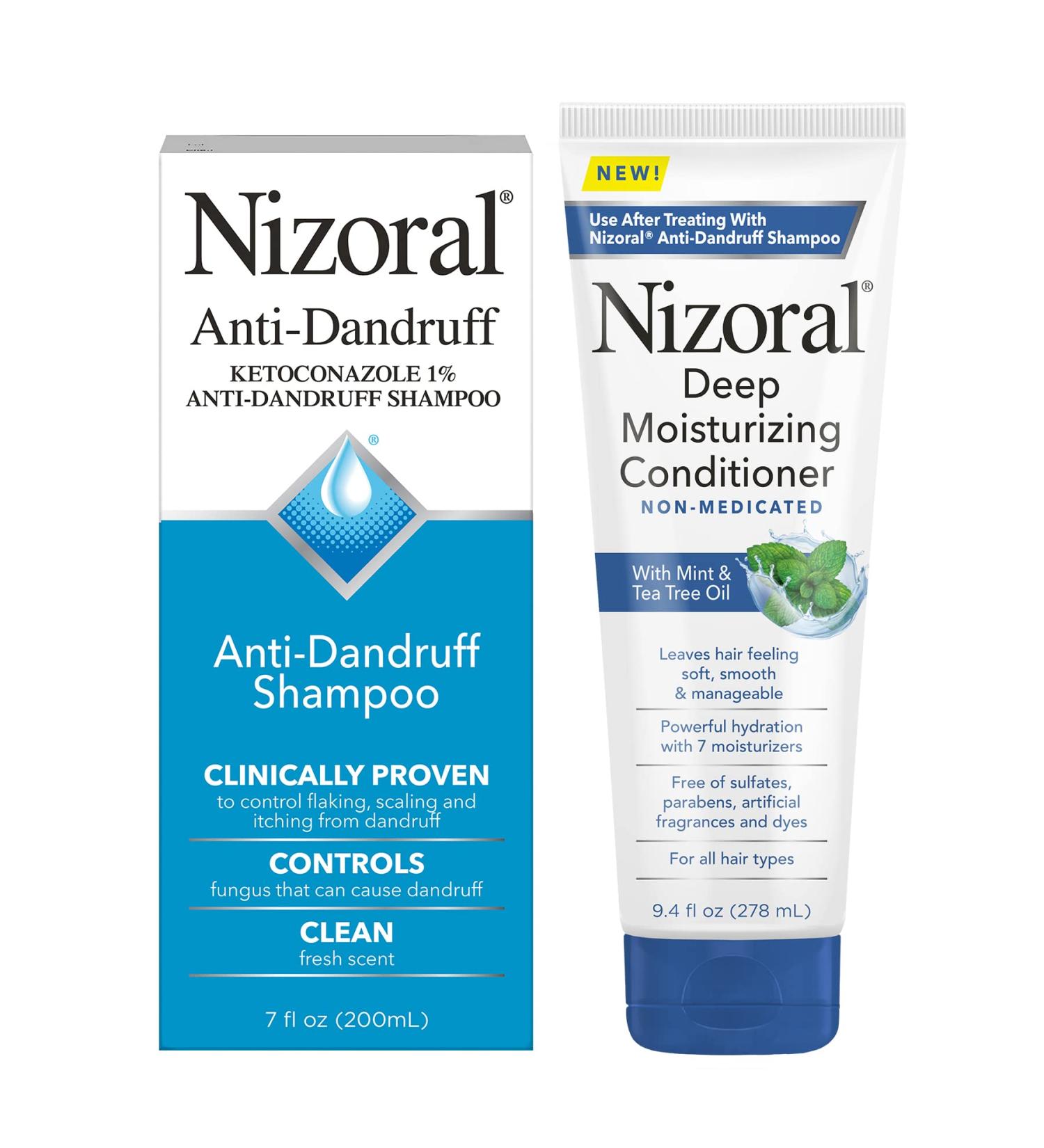 Nizoral Anti-Dandruff Shampoo + Deep Moisturizing Conditioner Bundle - 7oz Shampoo + 11oz Conditioner - Buy Online on GoSupps.com