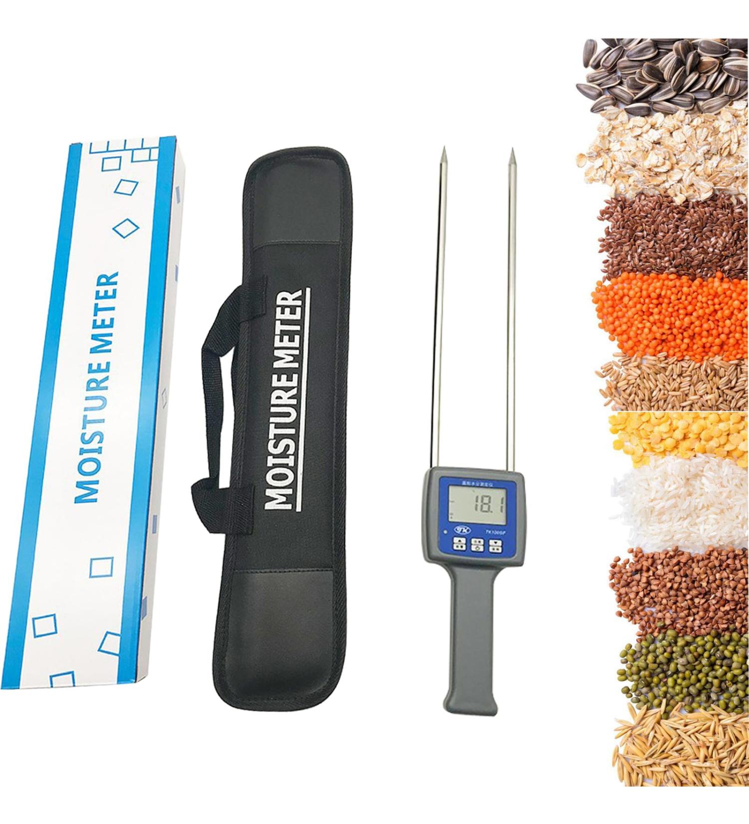 TK100GF Grain Flour Moisture Meter Starch Moisture Tester Corn Wheat Rice Bean Paddy Flax Oats Powder Moisture Meter Analyzer with LCD Display Sensitive Probe 11 Kinds Grain Flours Humidity Tester - Buy Online on GoSupps.com