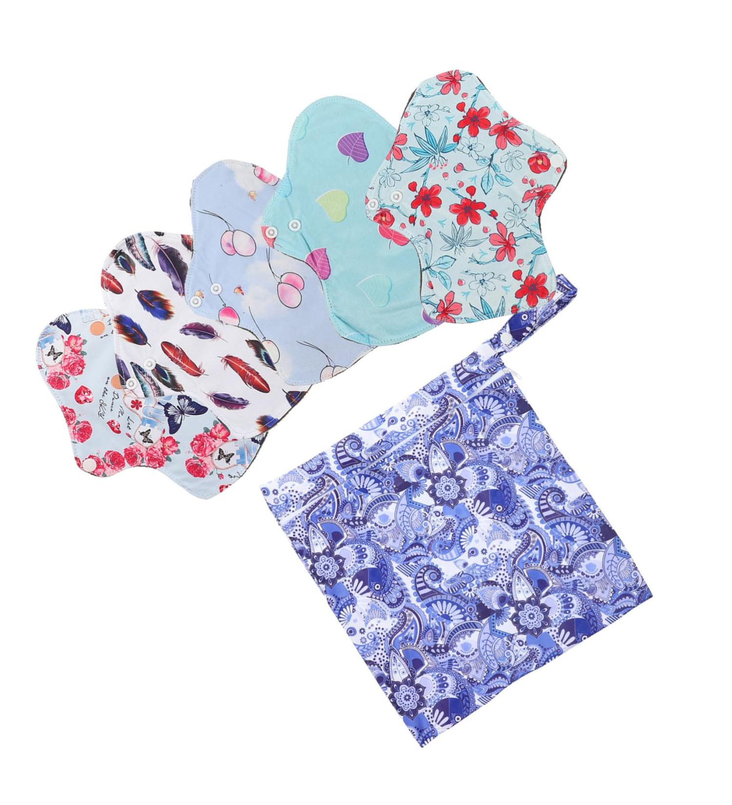 Reusable Menstrual Pads Set - Washable Aunt Towel for Women | Period Napkin & Portable Feminine Pads - Buy Online on GoSupps.com