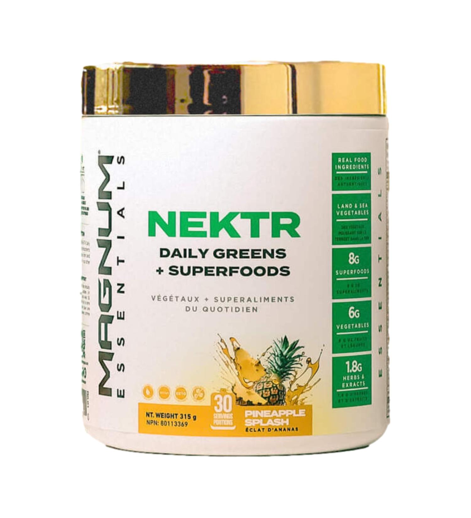 MAGNUM ESSENTIALS NEKTR Pineapple Splash Flavor - Powerful Daily Greens + Superfoods - Vegan & Sugar Free - Buy Online on GoSupps.com
