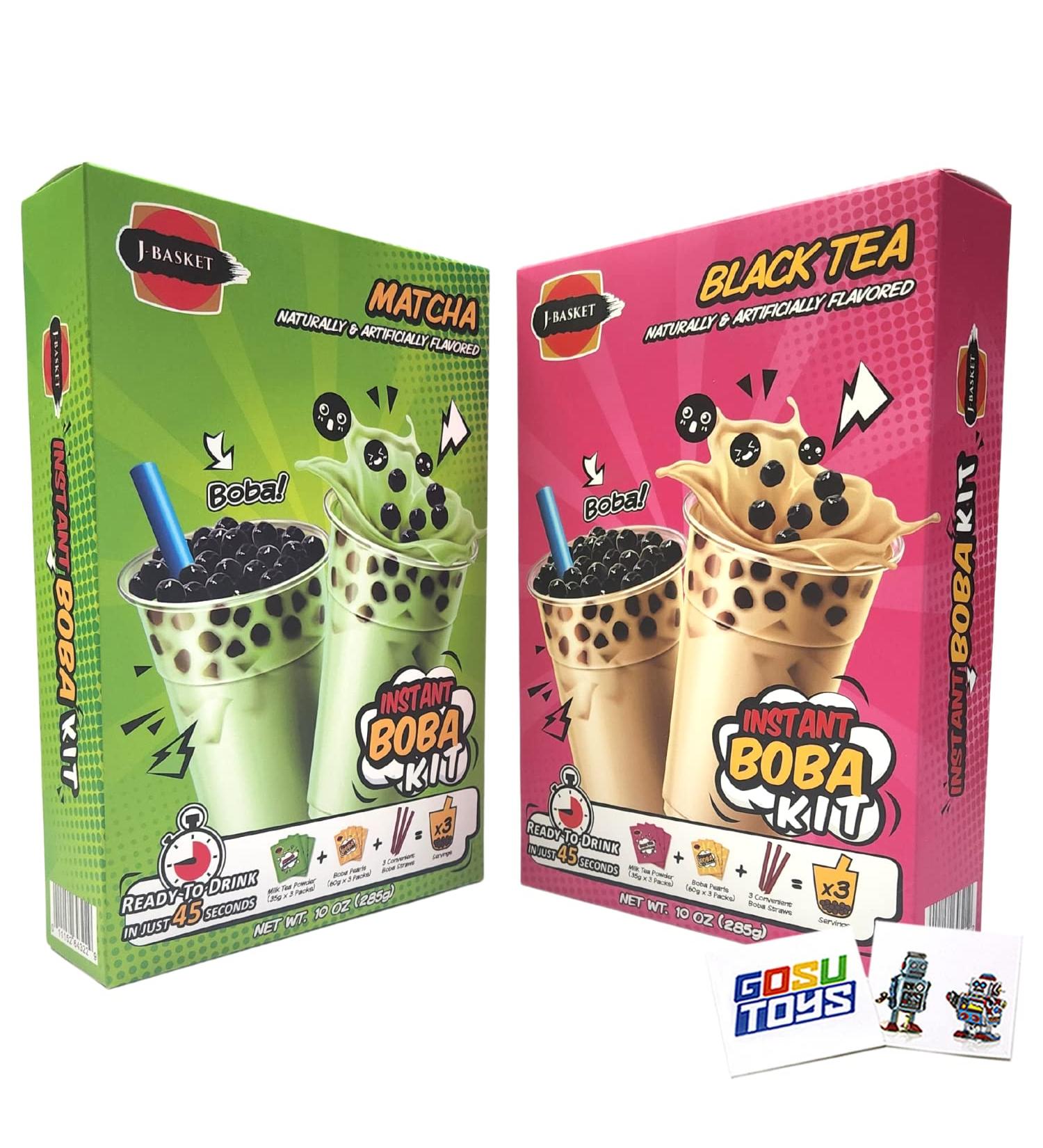 J-Basket Instant Boba Kit - Matcha & Black Tea Flavors + 2 Gosutoys Stickers - Buy Online on GoSupps.com