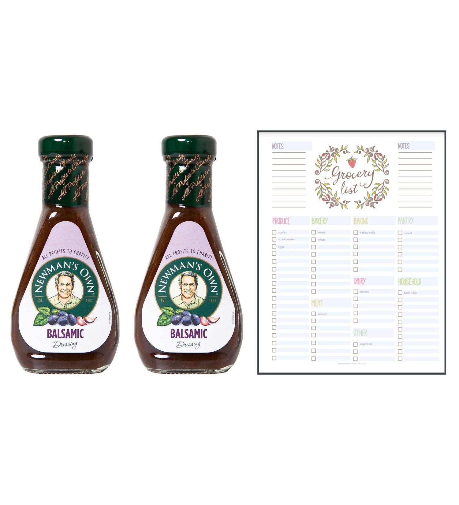 Dressing Sauce Bundle which Contains Newman's Own Balsamic Dressing 250ml - Pack of 2 with Grocery List Card - Buy Online on GoSupps.com