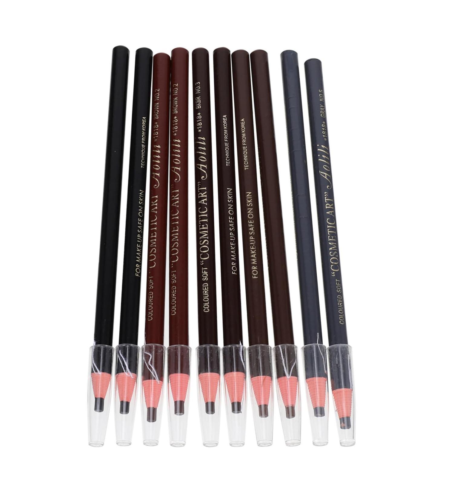 Healeved 10pcs Eyebrow Pencil Brow Pens Micro for Face Pro Tools Debarking Tool Makeup Pens Paper - Buy Online on GoSupps.com