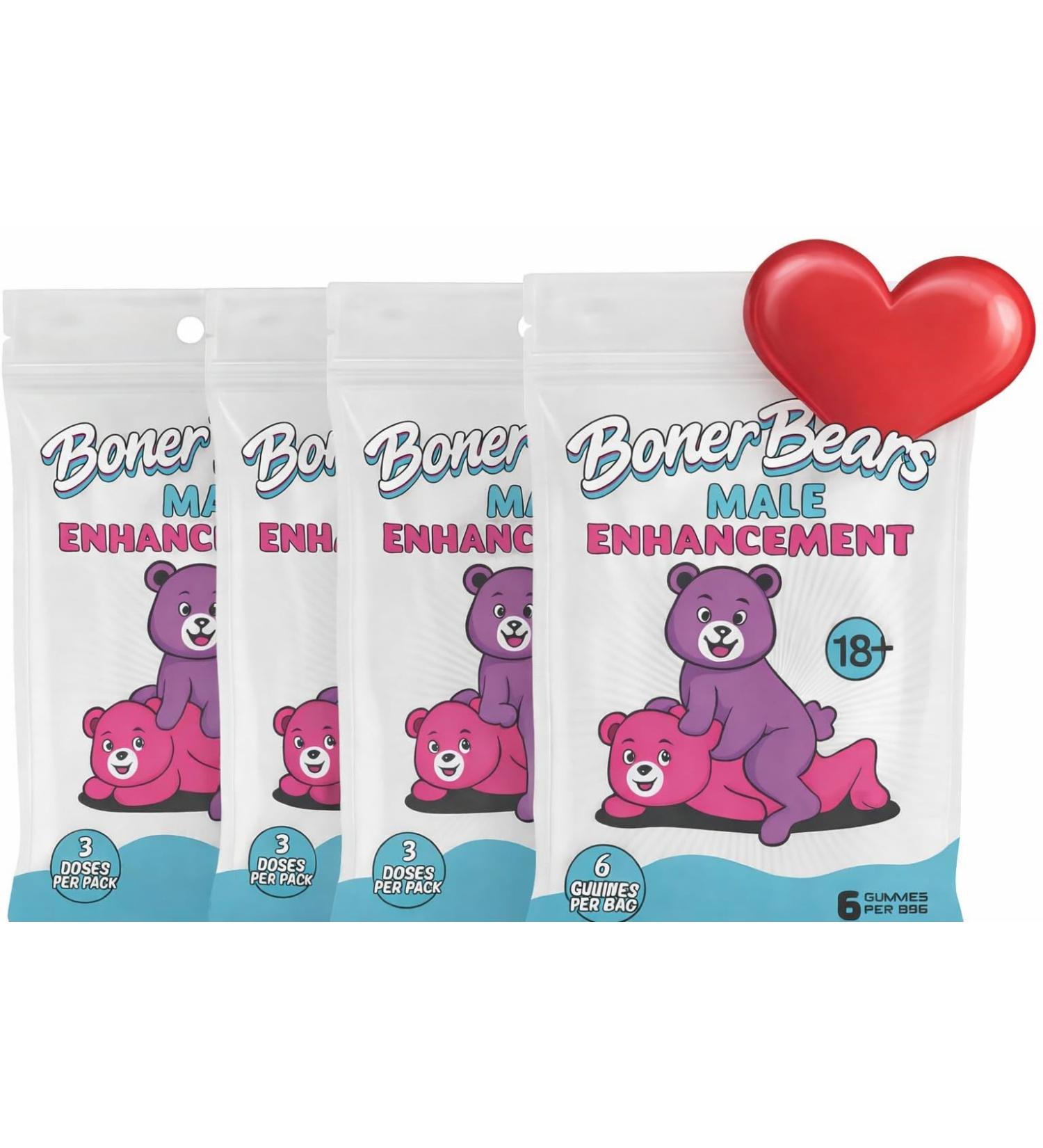 Boner Bears Box of 4 Packs - Boost Gummies for Men Elite Booster Power in Every bite Vegan - Buy Online on GoSupps.com