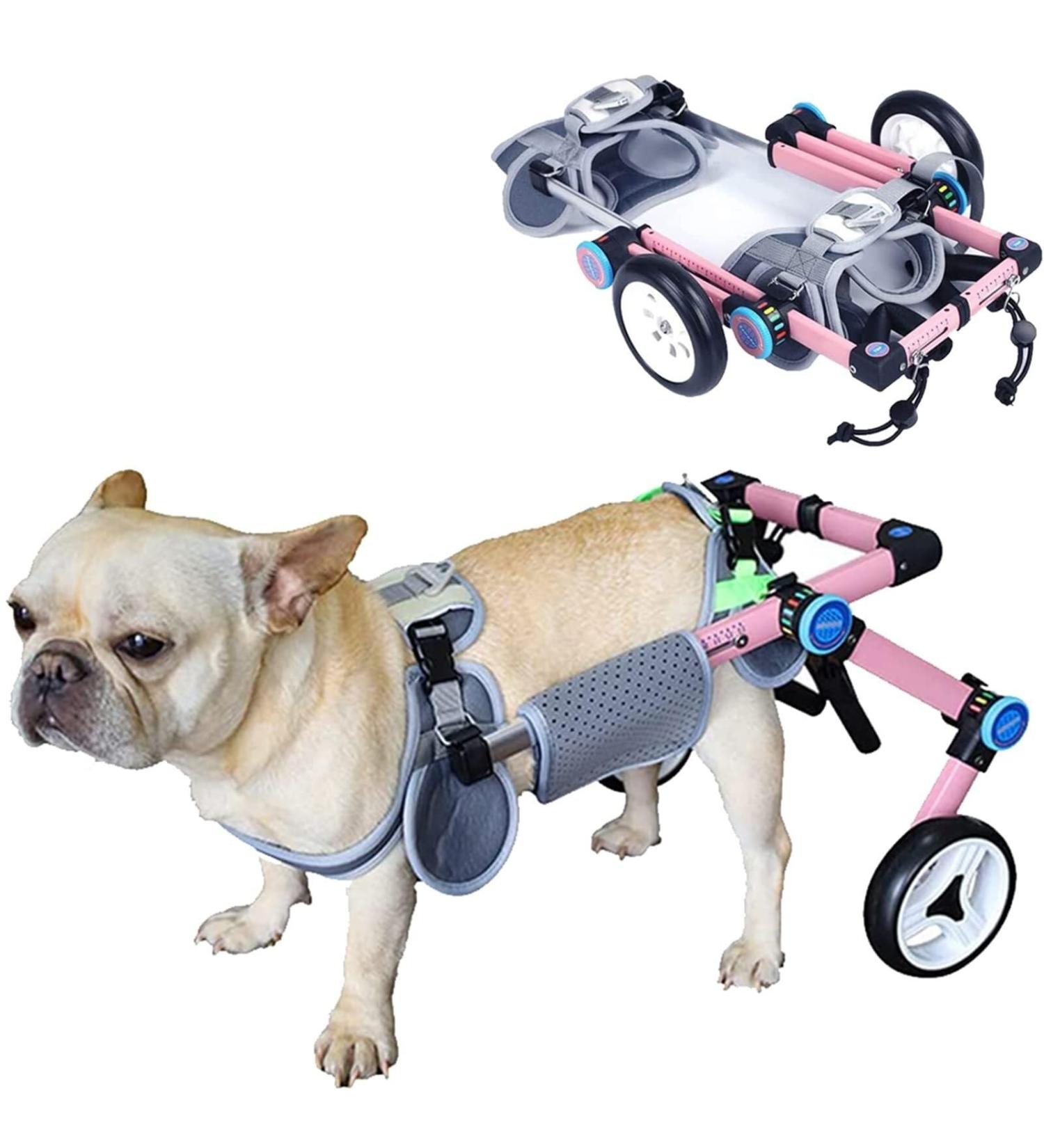 Wheelchair for Dogs Back Legs Adjustable Dog Wheelchair Handicapped Hind Legs Pet Rehabilitation Cart Portable Dog Mobility Wheelchair for Small Cats/Dogs (C : Pink S : XSLW) XSLW Pink - Buy Online on GoSupps.com