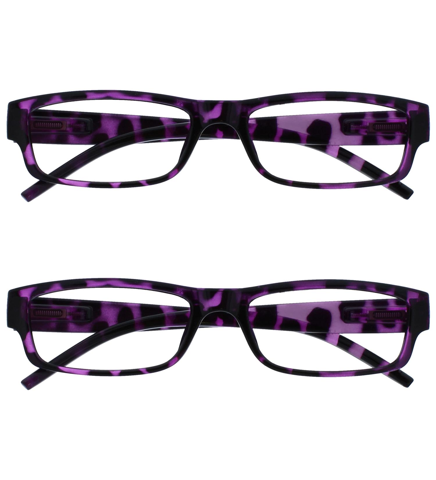 Purple Tortoiseshell Reading Glasses for Women - Value 2 Pack UVR2PK009PP +1.00 Diopter - Buy Online on GoSupps.com