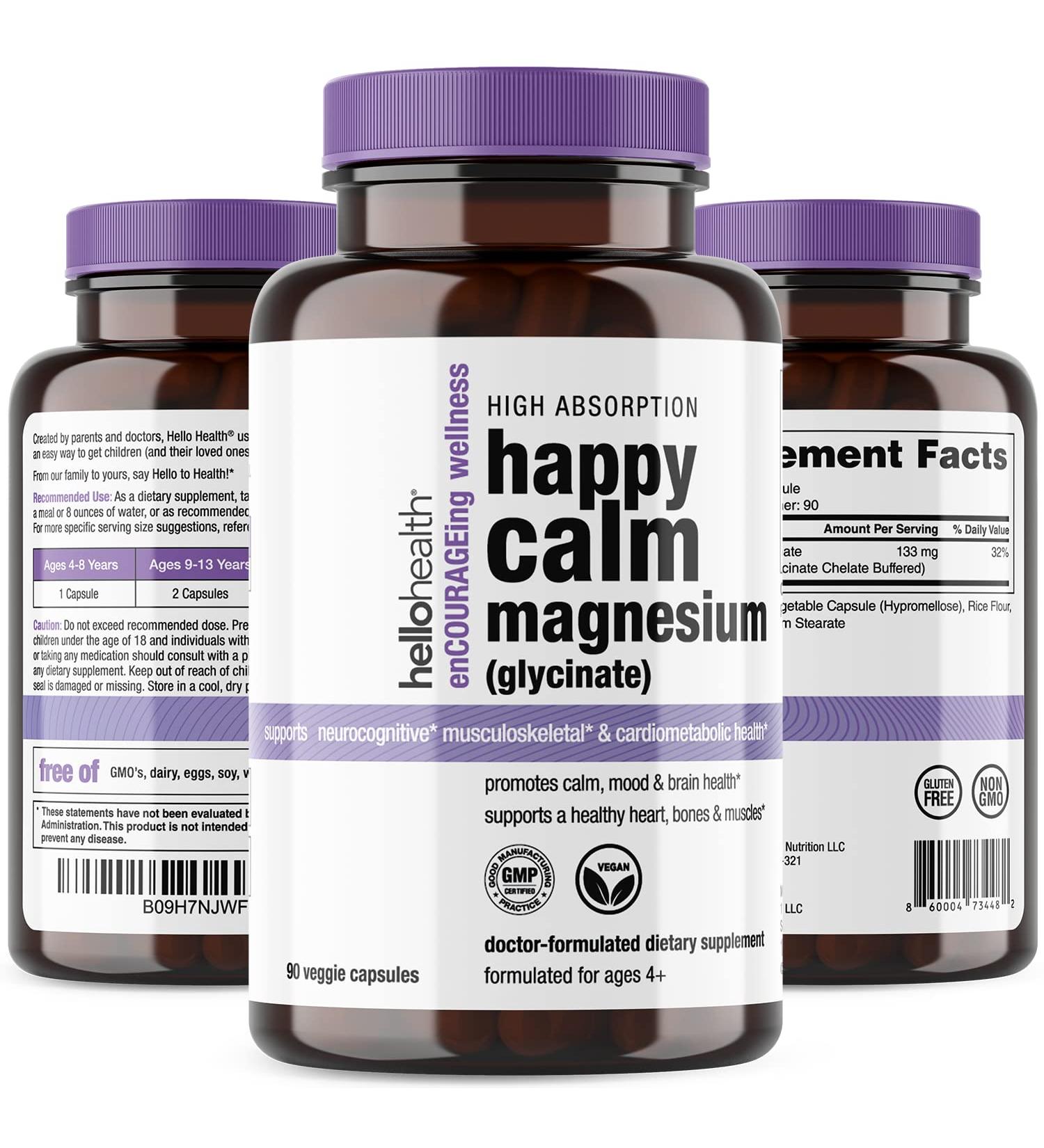 Pure Magnesium Bisglycinate 400mg | Chelated Magnesium Supplement for Sleep, Stress Relief & Muscle Recovery | 90 Capsules - Buy Online on GoSupps.com