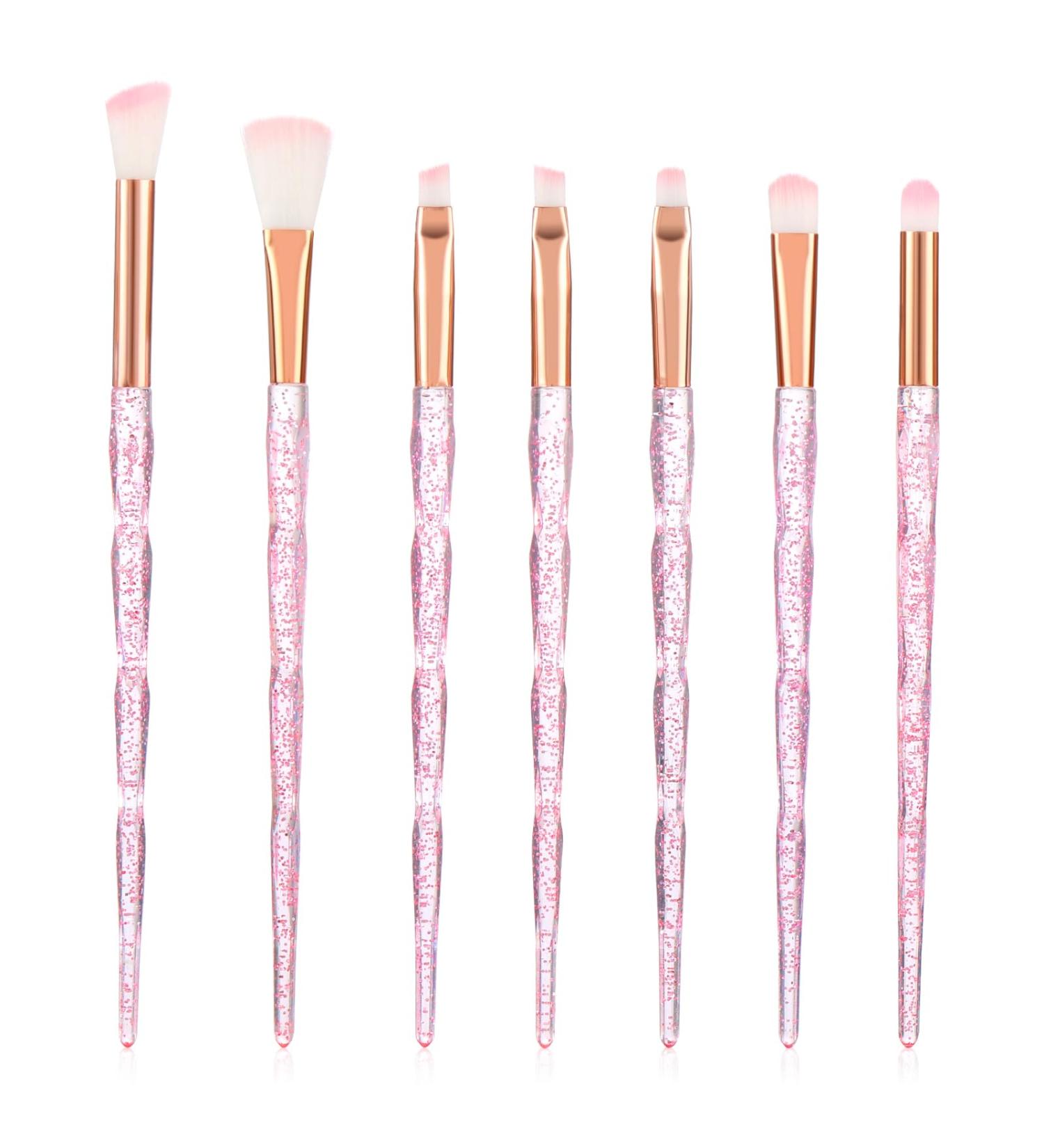 WLLHYF 7Pcs Crystal Handle Makeup Brush Set | Professional Cosmetic Brushes for Foundation Powder Eyeshadows & Blush | Colorful Beauty Tools for Flawless Makeup - Buy Online on GoSupps.com