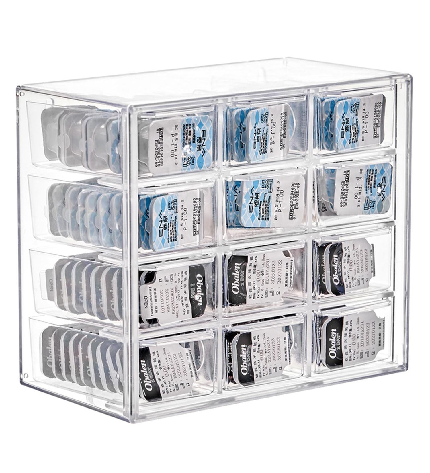 Muqing Daily Contact Lens Container - Large Capacity Organizer 12 Subjects Easy Hang Transparent Box - Buy Online on GoSupps.com