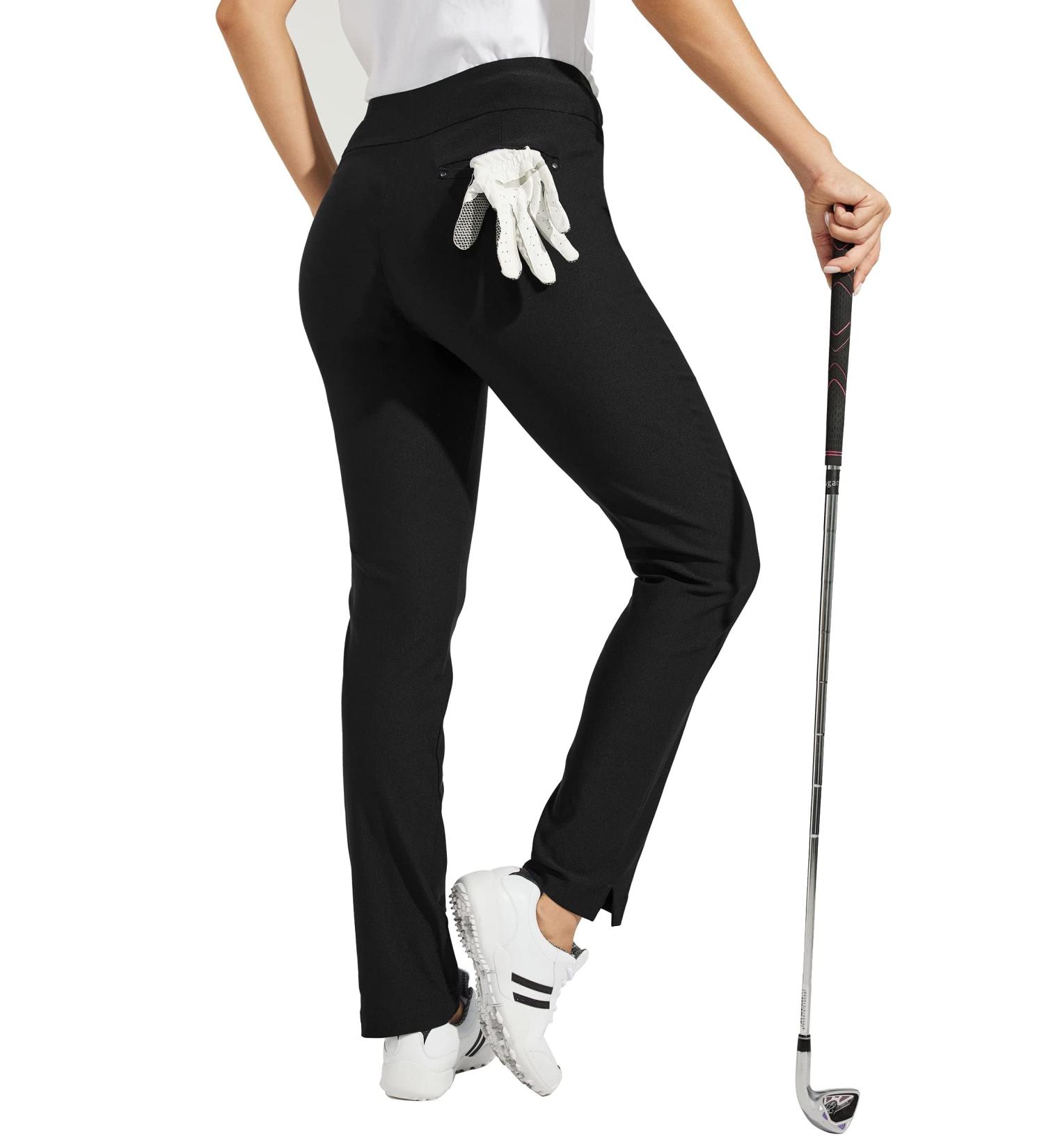 Willit Women's Stretch Golf Pants - Quick Dry, Tummy Control, Black, Large - Buy Online on GoSupps.com