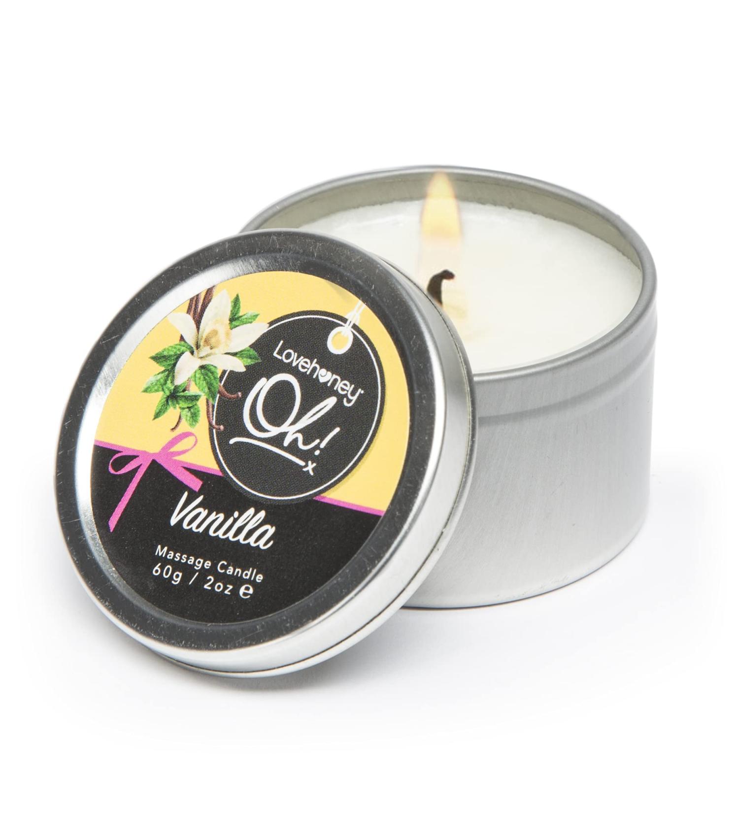 Lovehoney Oh! Vanilla Massage Candle - 60g | 6 Essential Oils | Vegetarian Friendly - Buy Online on GoSupps.com