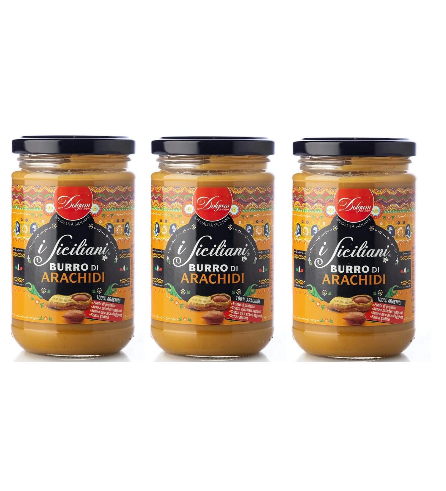Dolgam I Siciliani Burro di Arachidi Peanut Butter Sicilian Specialities 100% Peanuts Glass Jar 300 g Gluten Free Spreadable Peanut Butter - Buy Online on GoSupps.com