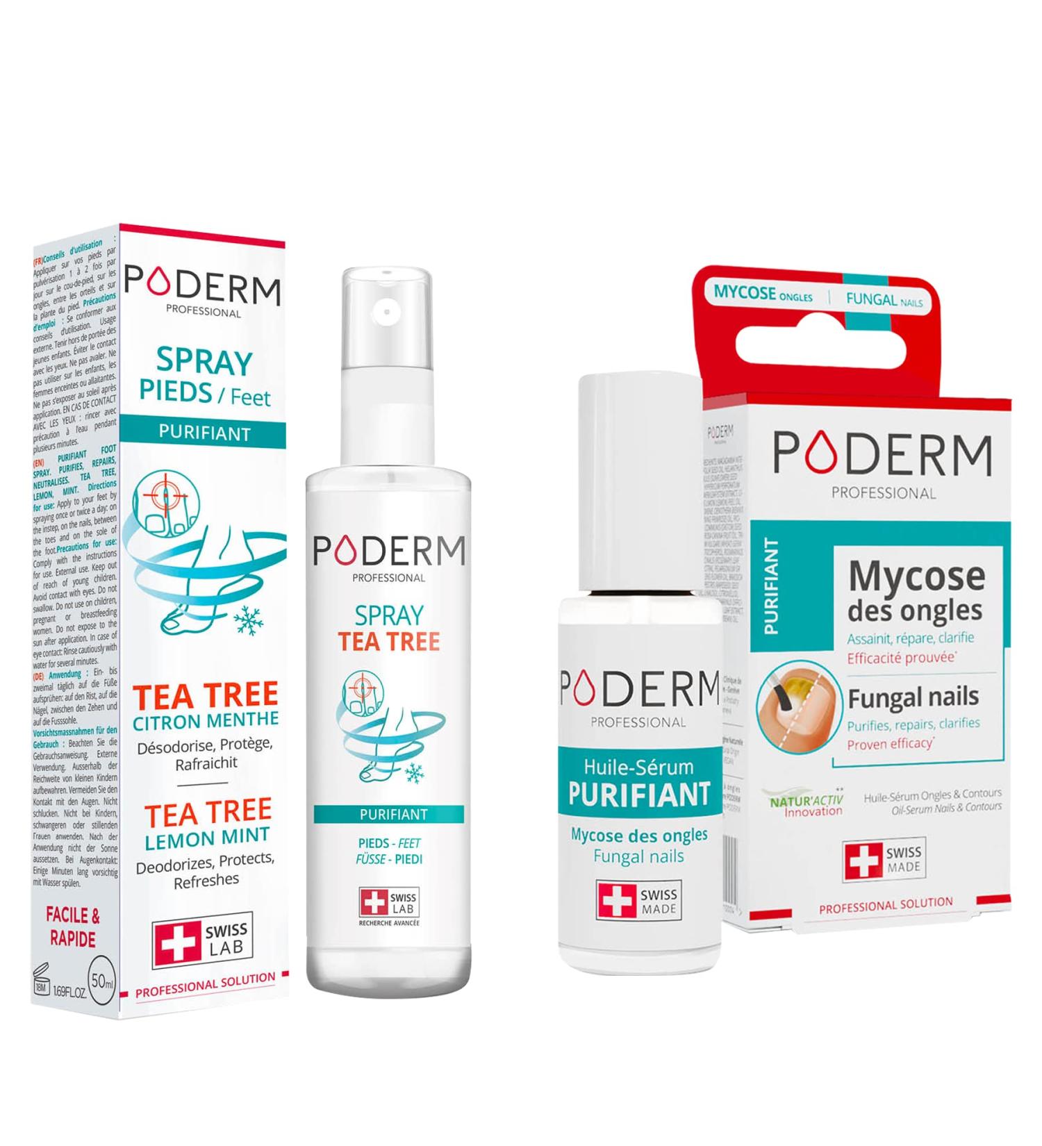 PODERM - LOT DE 2 PRODUITS | 2 Best Sellers | MYCOSE ONGLE TRAITEMENT + TRAITEMENT MYCOSE PIEDS ATHLETE Anti-Odeur & Anti-transpirant pieds - Aux plantes exceptionnelles - Swiss Made - Buy Online on GoSupps.com
