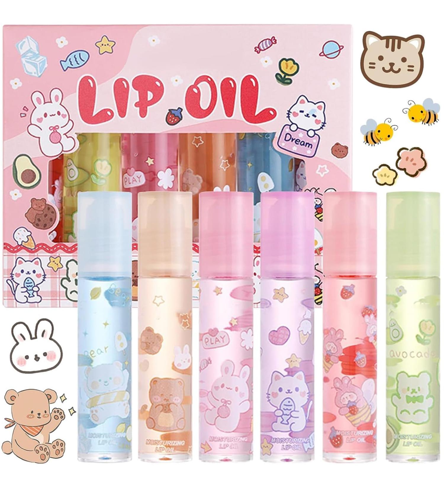  Ceboic Set of 6 colorless lip oils - Transparent roller - Moisturizing gloss - Fruity flavor - Shiny balm for long-lasting care - Buy Online on GoSupps.com