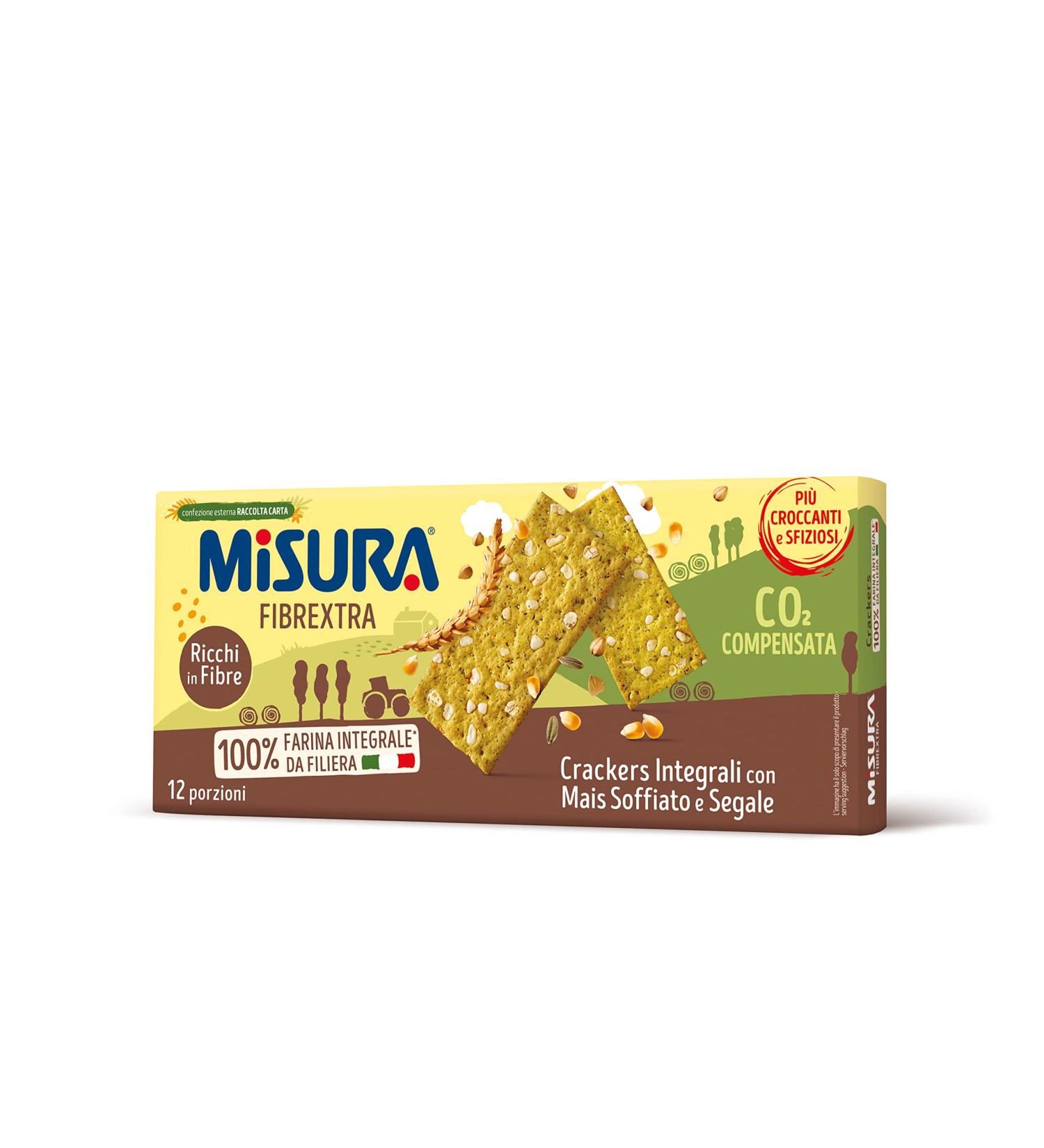  Misura Misura Fibrextra Corn & Rye Crackers | Whole Grain Crackers with Popcorn | 360g Pack - Buy Online on GoSupps.com