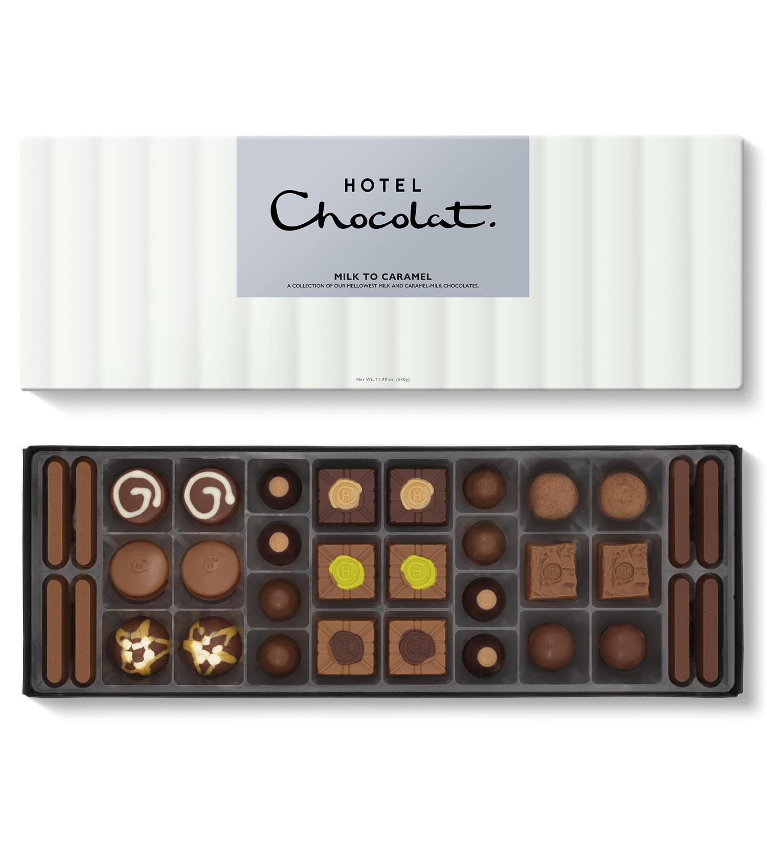 Hotel Chocolat Milk to Caramel Sleekster White 350g - Indulgent Milk to Caramel Chocolate Bonbons - Buy Online on GoSupps.com