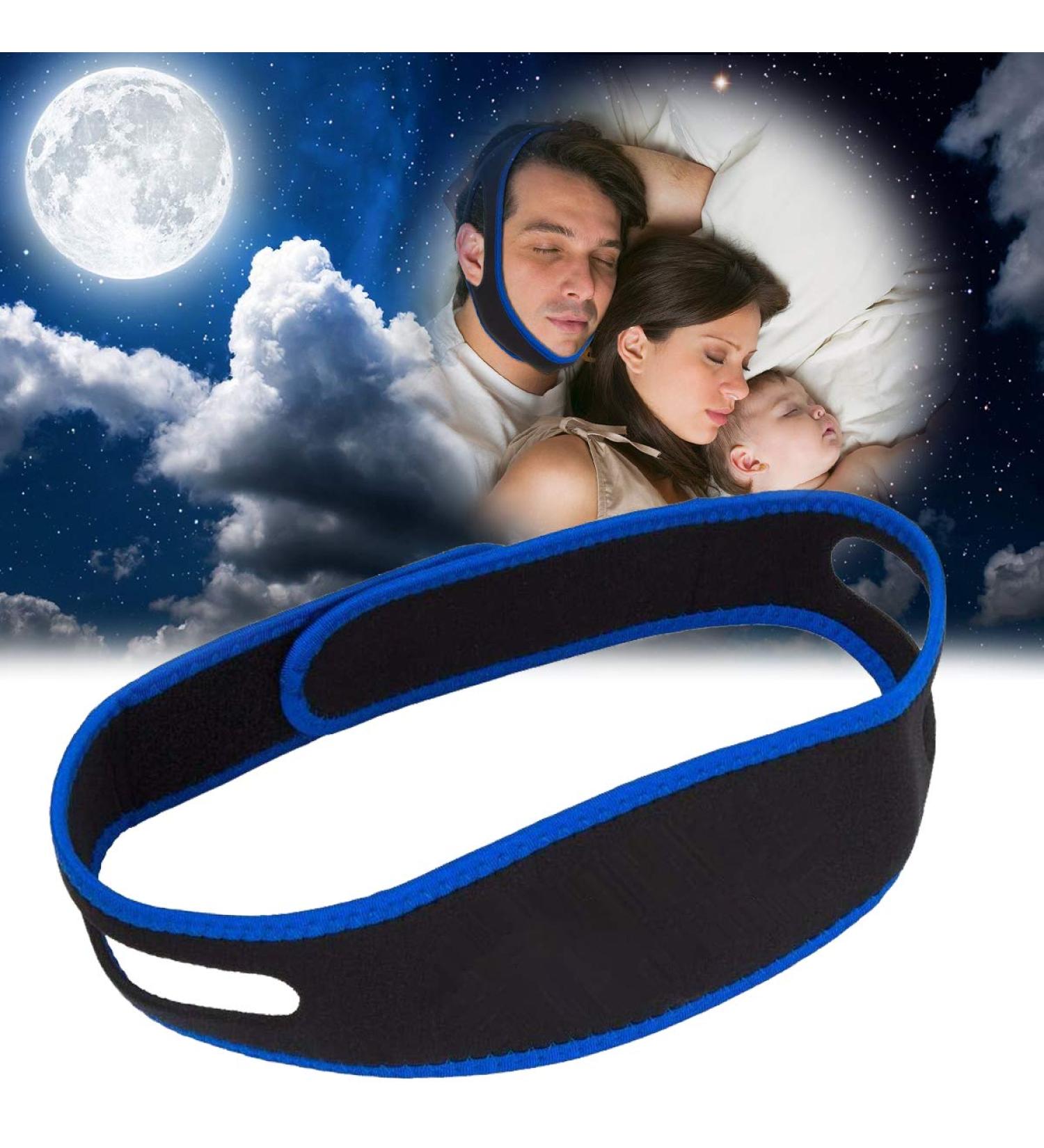 CPAP Compatible Anti Snoring Chin Strap - Adjustable Breathable Head Band for Men and Women - Stop Snoring and Dry Mouth - Sleep Aid Solution - Buy Online on GoSupps.com