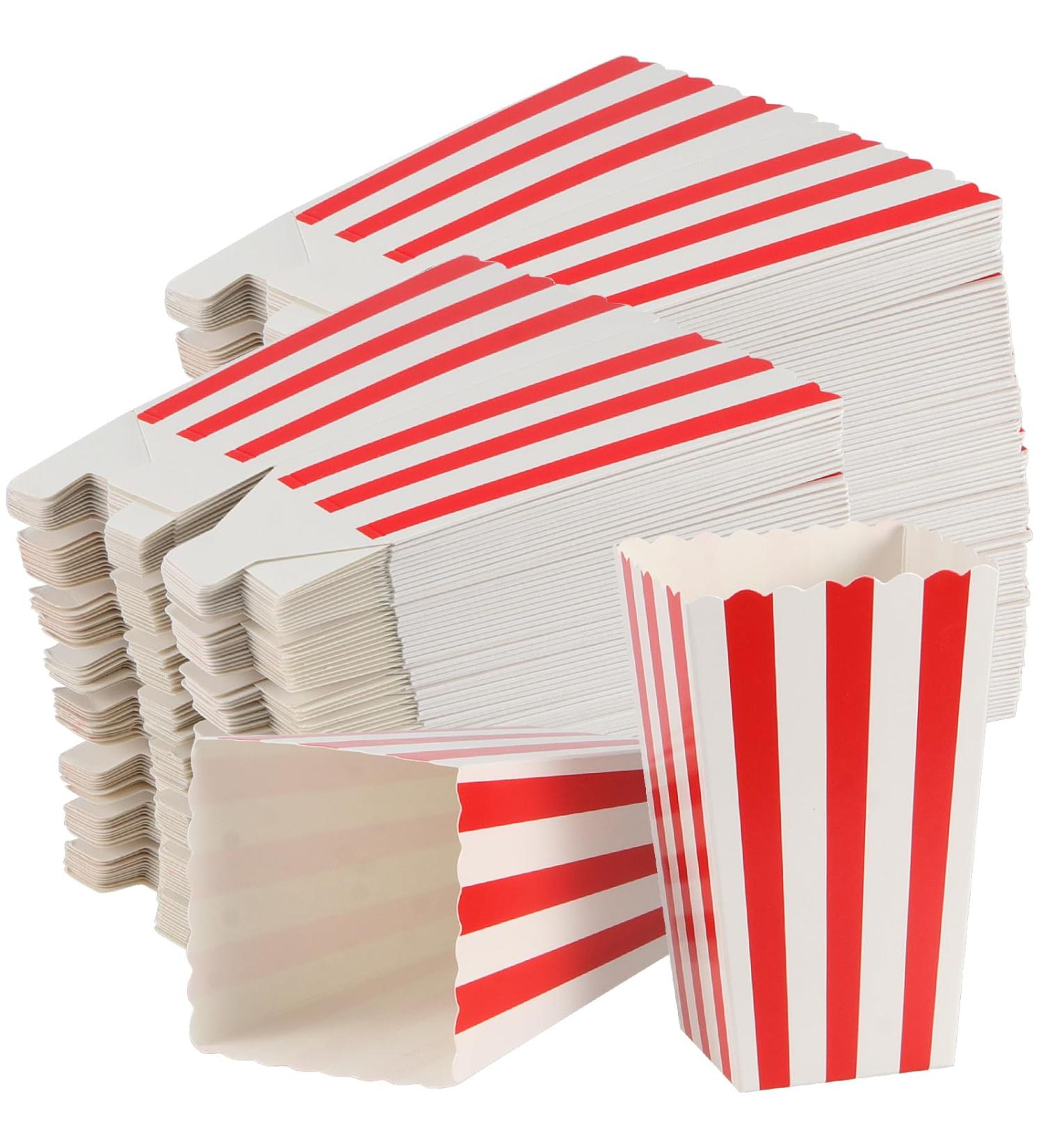 ZOENHOU Pack of 120 Popcorn Bags Red/White Striped Popcorn Bags Small Popcorn Boxes Mini Snack Boxes Cardboard Candy Container Set for Sweets Popcorn Party Cinema Easter Birthday Party - Buy Online on GoSupps.com