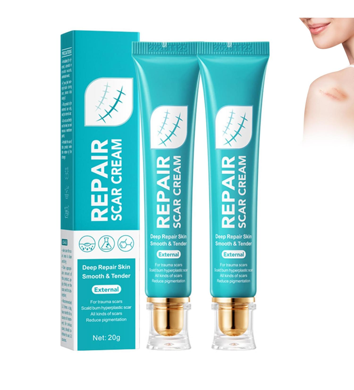 Firming&Repairing Lot de 2 cr mes r paratrices pour cicatrices chirurgicales cicatrices perdues convient pour les nouvelles et anciennes cicatrices vergetures cicatrices chirurgicales - Buy Online on GoSupps.com