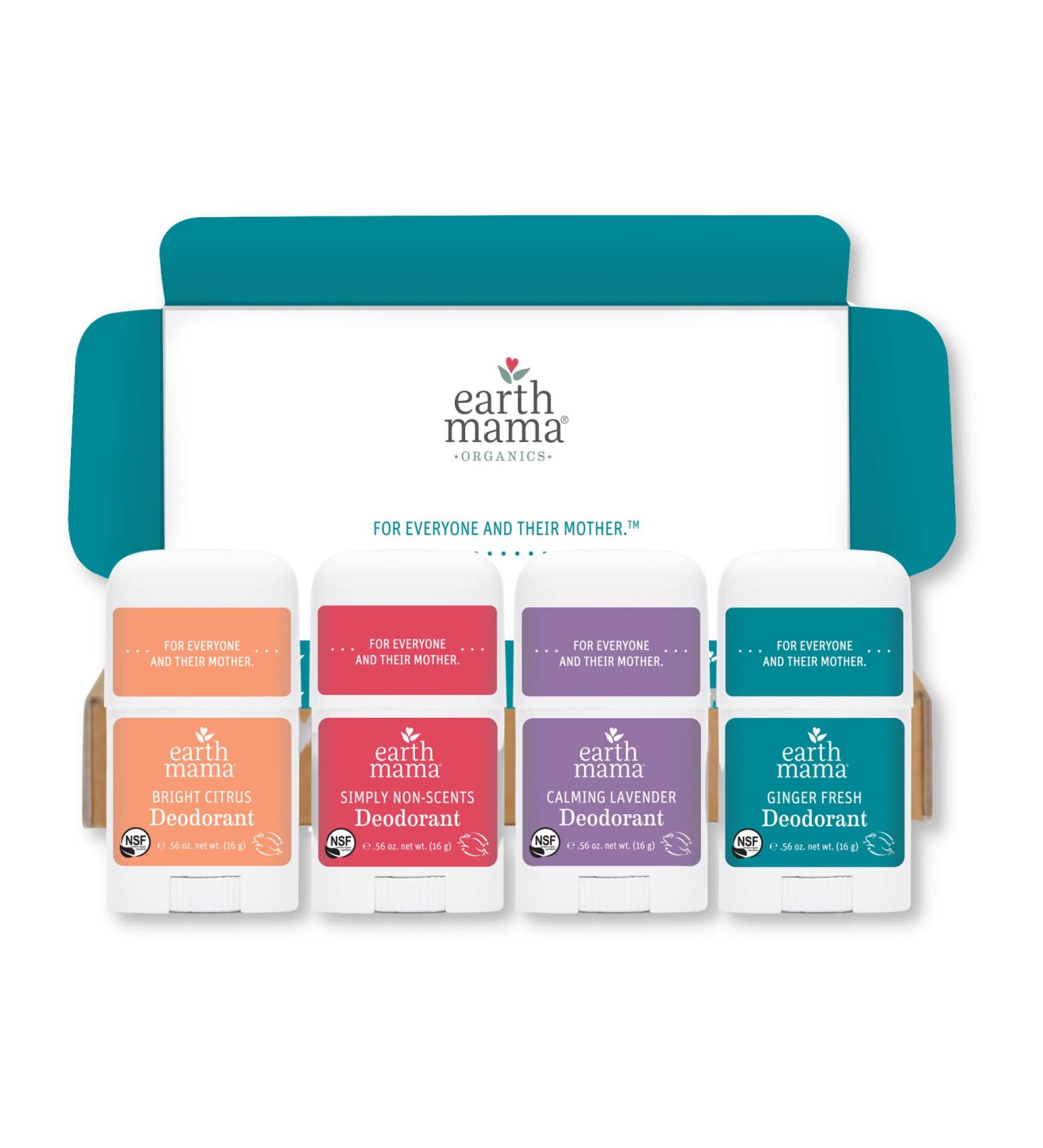 Earth Mama Mini Deodorant Travel Size Set | Aluminum Free Deodorant for Women | No Baking Soda | Natural Deodorant for Sensitive Skin | Safe for Pregnancy & Breastfeeding (4Pack) Assorted Scents 0.56 Ounce (Pack of 4) - Buy Online on GoSupps.com