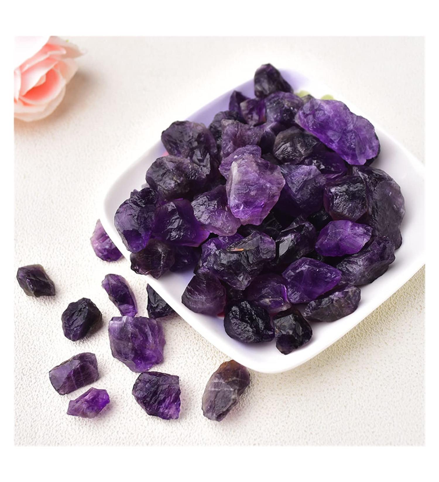 Gemstones and Crystals Natural Crystals Stone Minerals Specimen Amethyst Rose Quartz Irregular Shape Rough Rock Stone Aquarium Decoration FUZEGRDLI (Color : Dreamy Purple Size : 30g) 30g Dreamy Purple - Buy Online on GoSupps.com