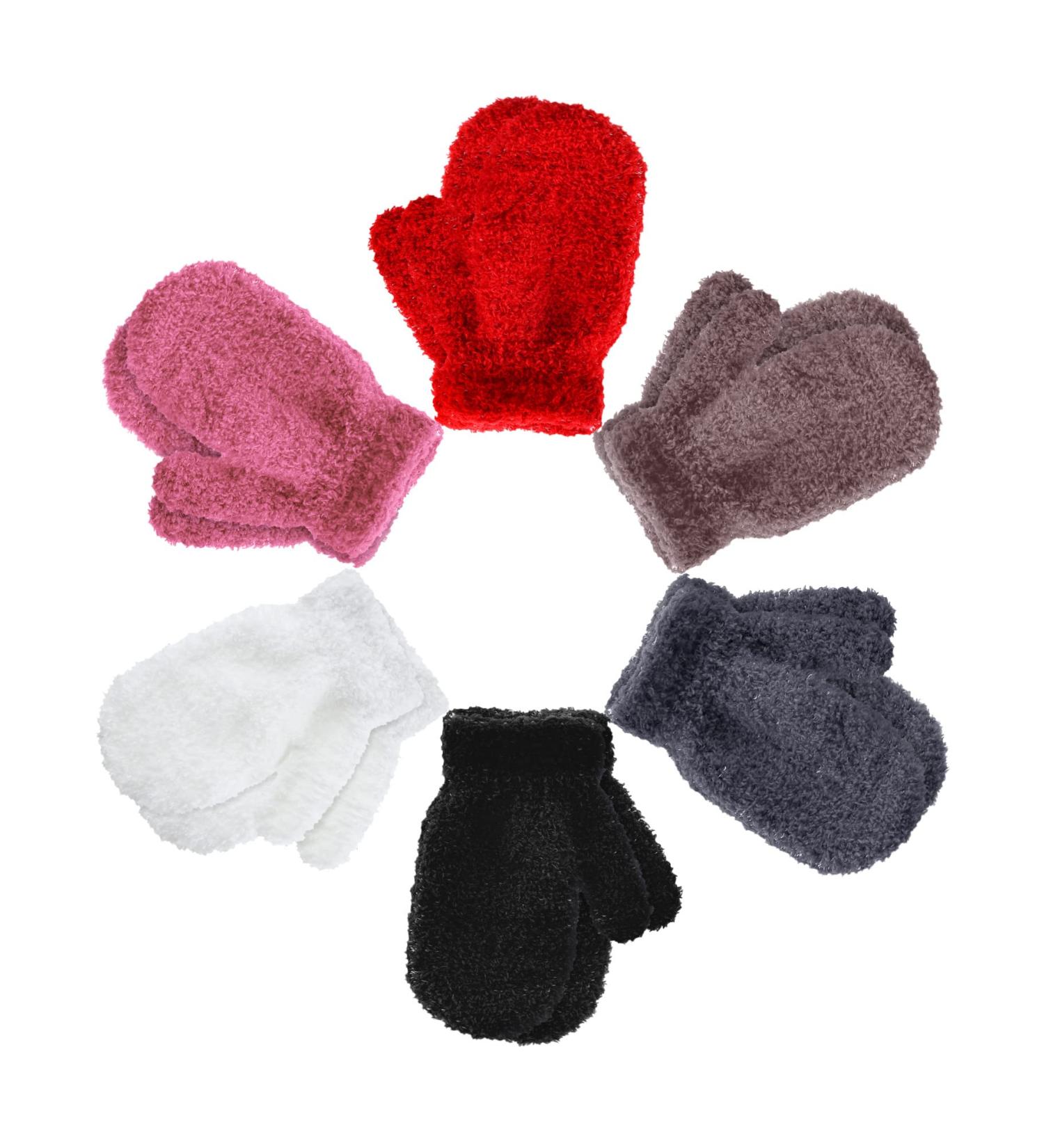 6 Pairs Kids Magic Stretch Mittens - Thermal Winter Gloves for Boys Girls 1-4 Years - Mixed Color - Buy Online on GoSupps.com