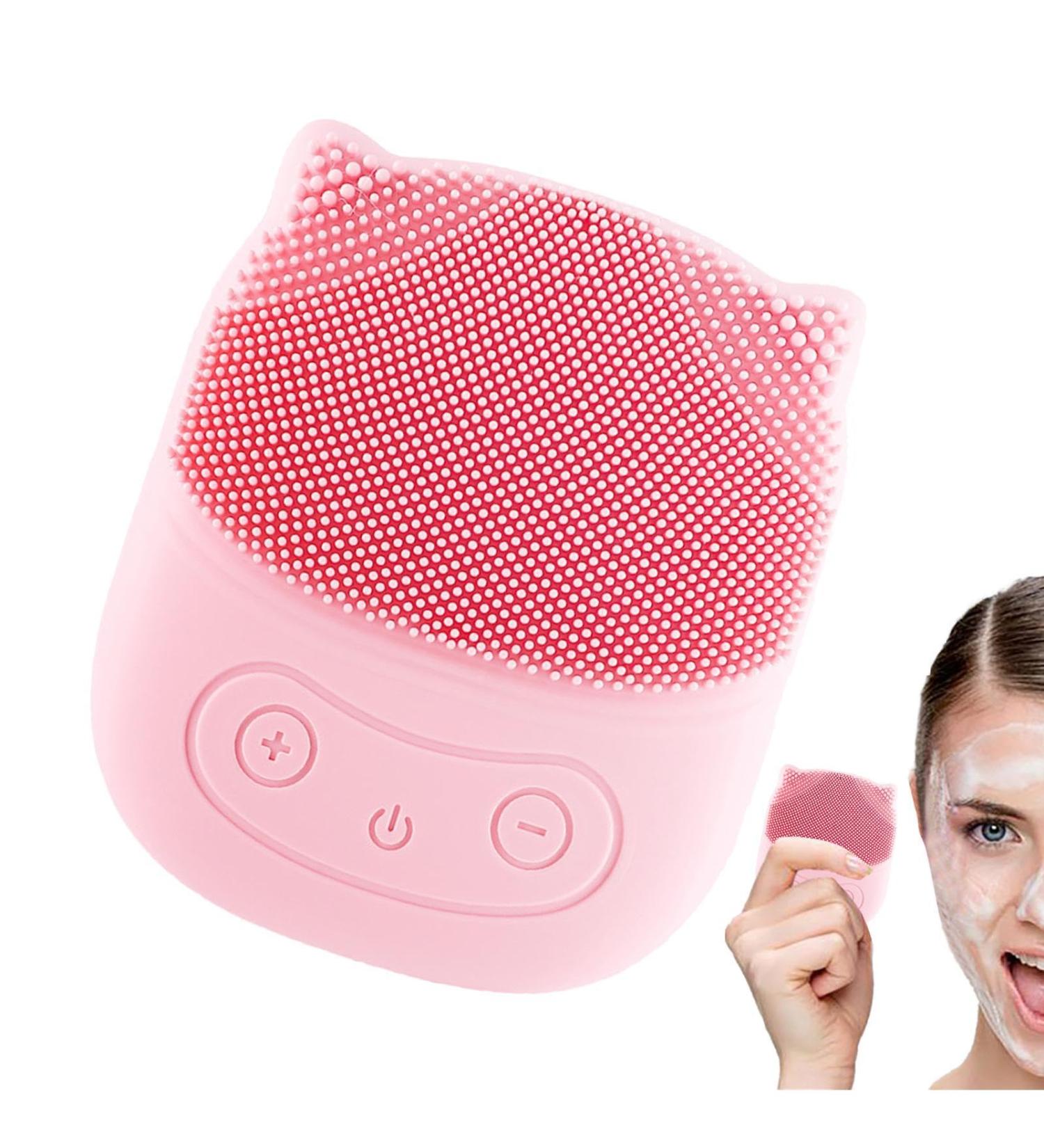 Zuasdvnk Facial Scrubber | Penguin Shape Electric Facial Cleansing Brush Waterproof Skin Care Face Brushes Electric Face Brush for Women and Men Pink - Buy Online on GoSupps.com