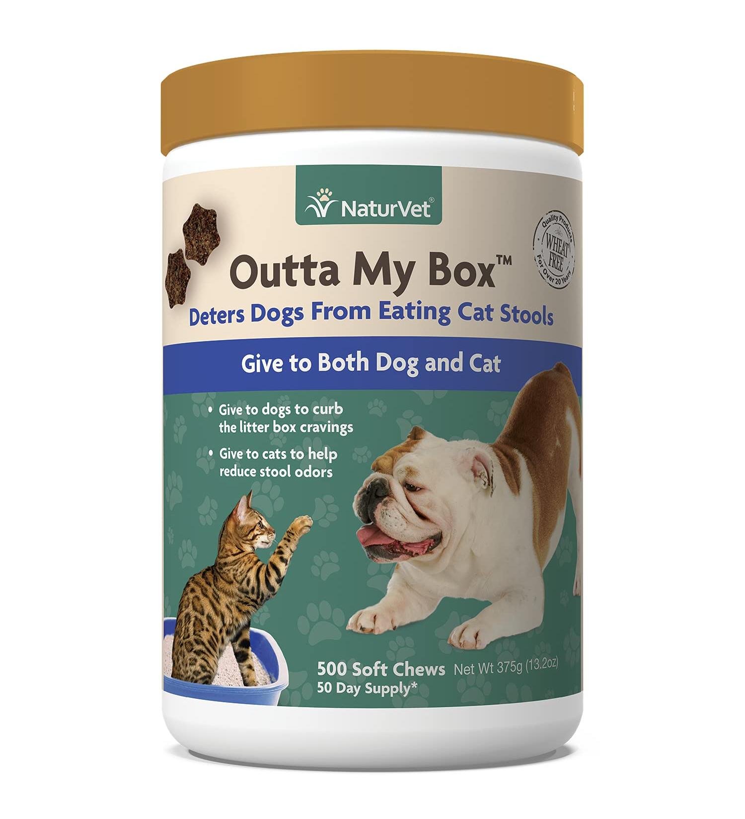 NaturVet Outta My Box 500 Soft Chews - Deters Dogs from Eating Cat Stools | Reduces Odors | 50 Day Supply - Buy Online on GoSupps.com