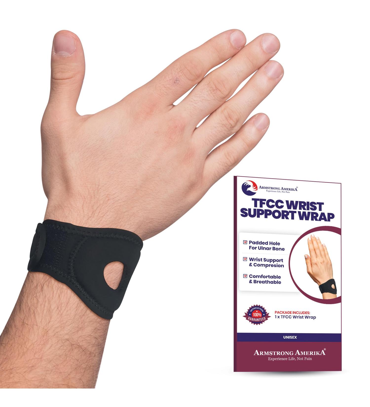 Compression Wrist Brace for TFCC Tears & Carpal Tunnel Pain Relief | Adjustable Support for Men & Women | Large Wrist Wrap for Gym & Daily Use - Buy Online on GoSupps.com