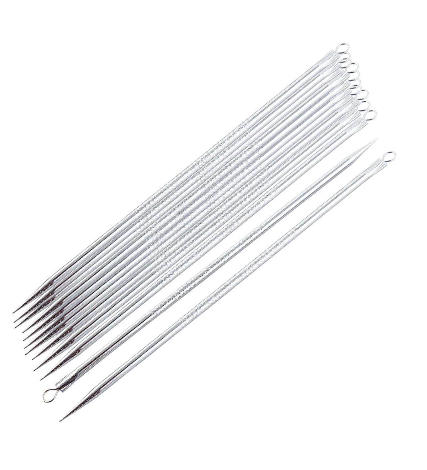 Ruilogod 12 Pcs 3.8mm Top Ring Dia Acne Remover Blackhead pin Extractor - Buy Online on GoSupps.com