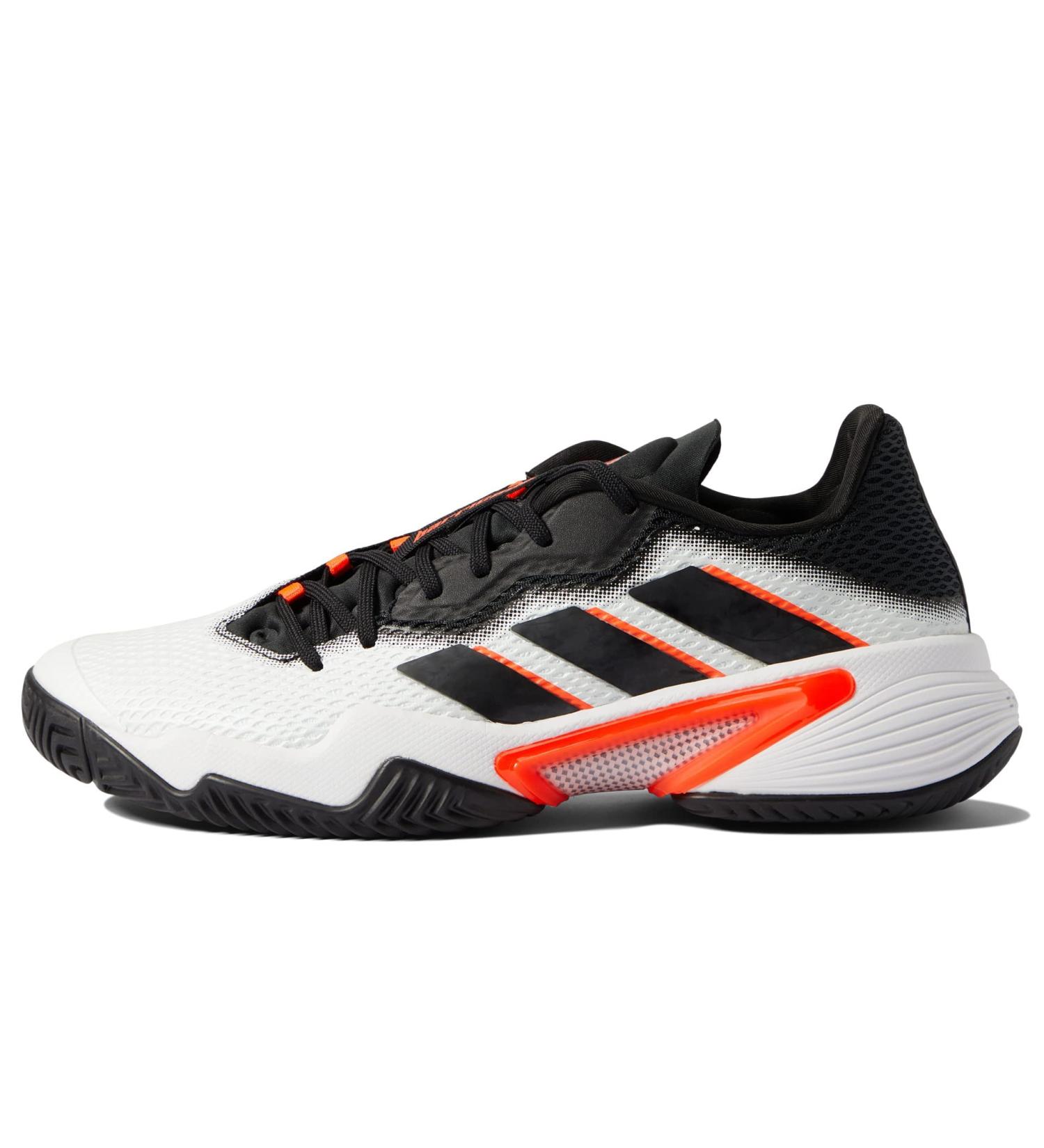 adidas Men's Barricade 12 Racquetball Shoe - White/Core Black/Solar Red (Size 8) - Buy Online on GoSupps.com