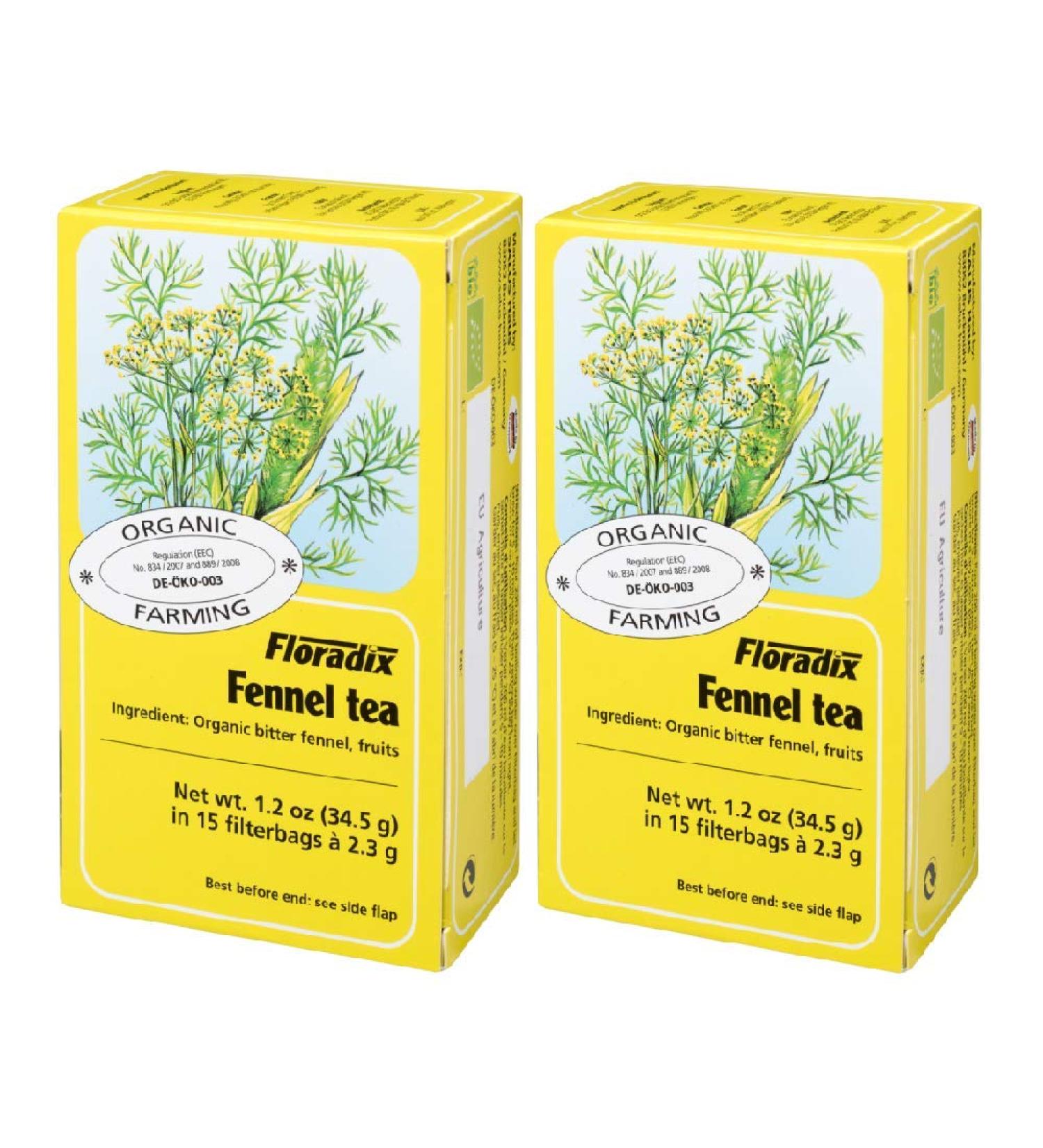  Floradix Floradix Organic Fennel Herbal Tea - 2 x 15 sachets - Pack of 2 - Buy Online on GoSupps.com
