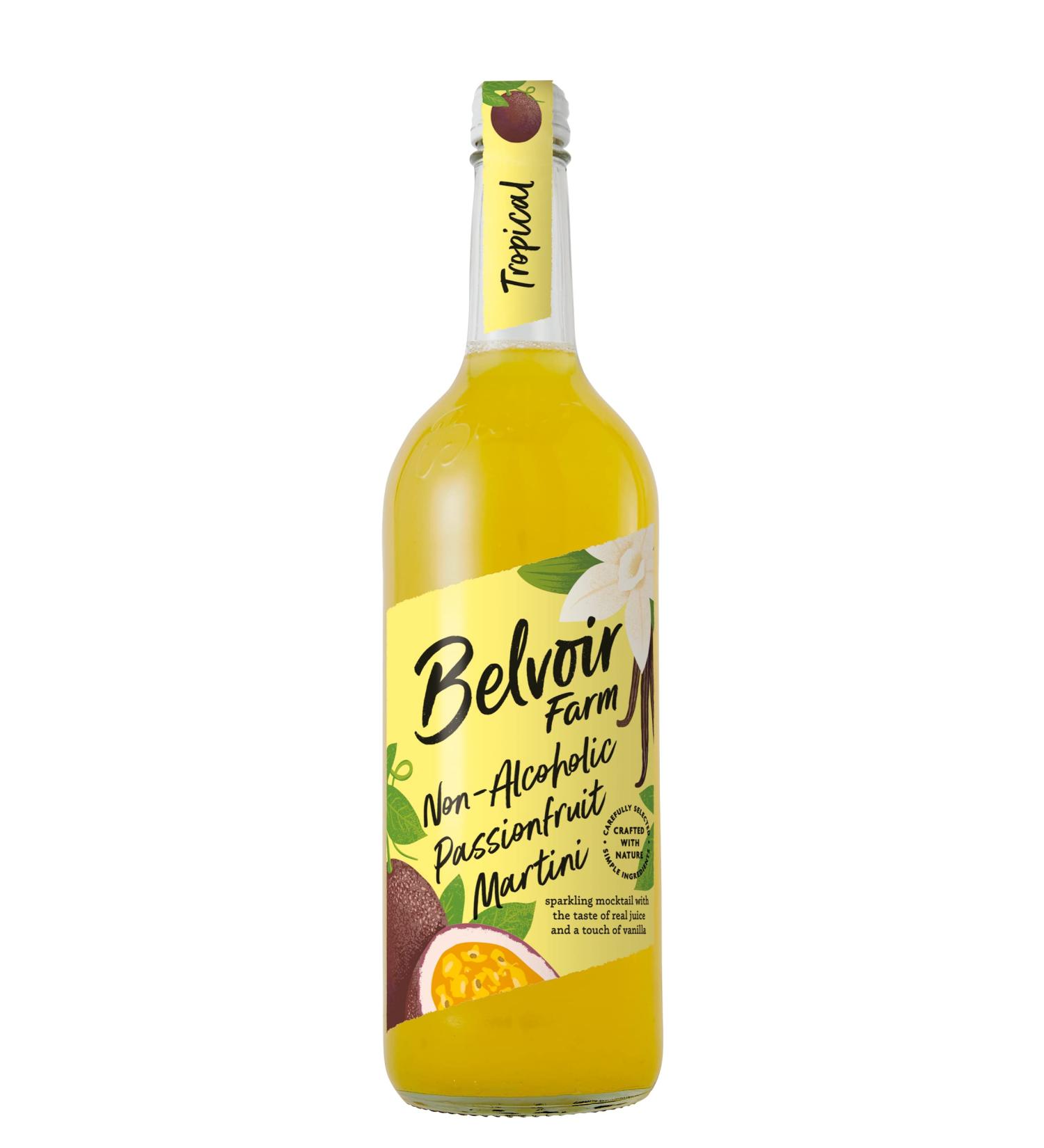 Belvoir Farm Non-Alcoholic Passionfruit Martini - Real Tropical Fruit Juices | Madagascan Vanilla | 100% Natural Ingredients | Suitable for Vegetarians & Vegans - 6 x 750ml Bottles 6 x 750ml Non-Alcoholic Passionfruit Martini