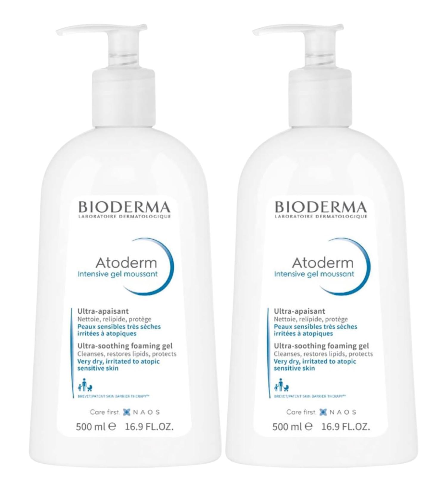 Atoderm intensive foaming | Soothes feelings of discomfort | Calms itching | Protects against skin dryness | Set of 2x500ML