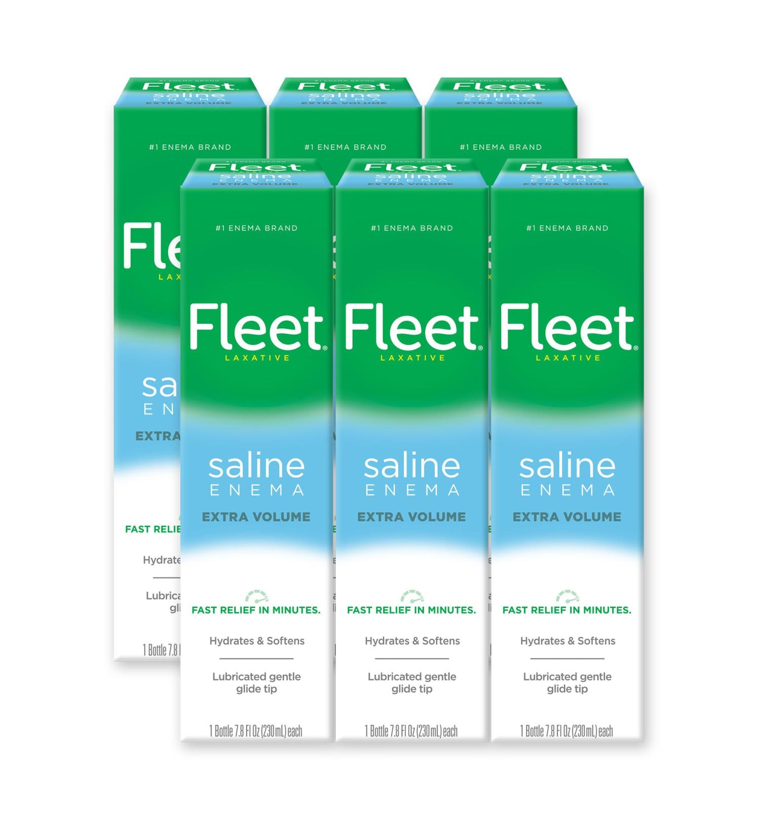 Fleet Laxative Saline Enemas for Constipation Relief for Adults Extra Volume 7.8 Fl Oz Each Pack of 6 Bottles Enema 7.8 Fl Oz (Pack of 6) - Buy Online on GoSupps.com
