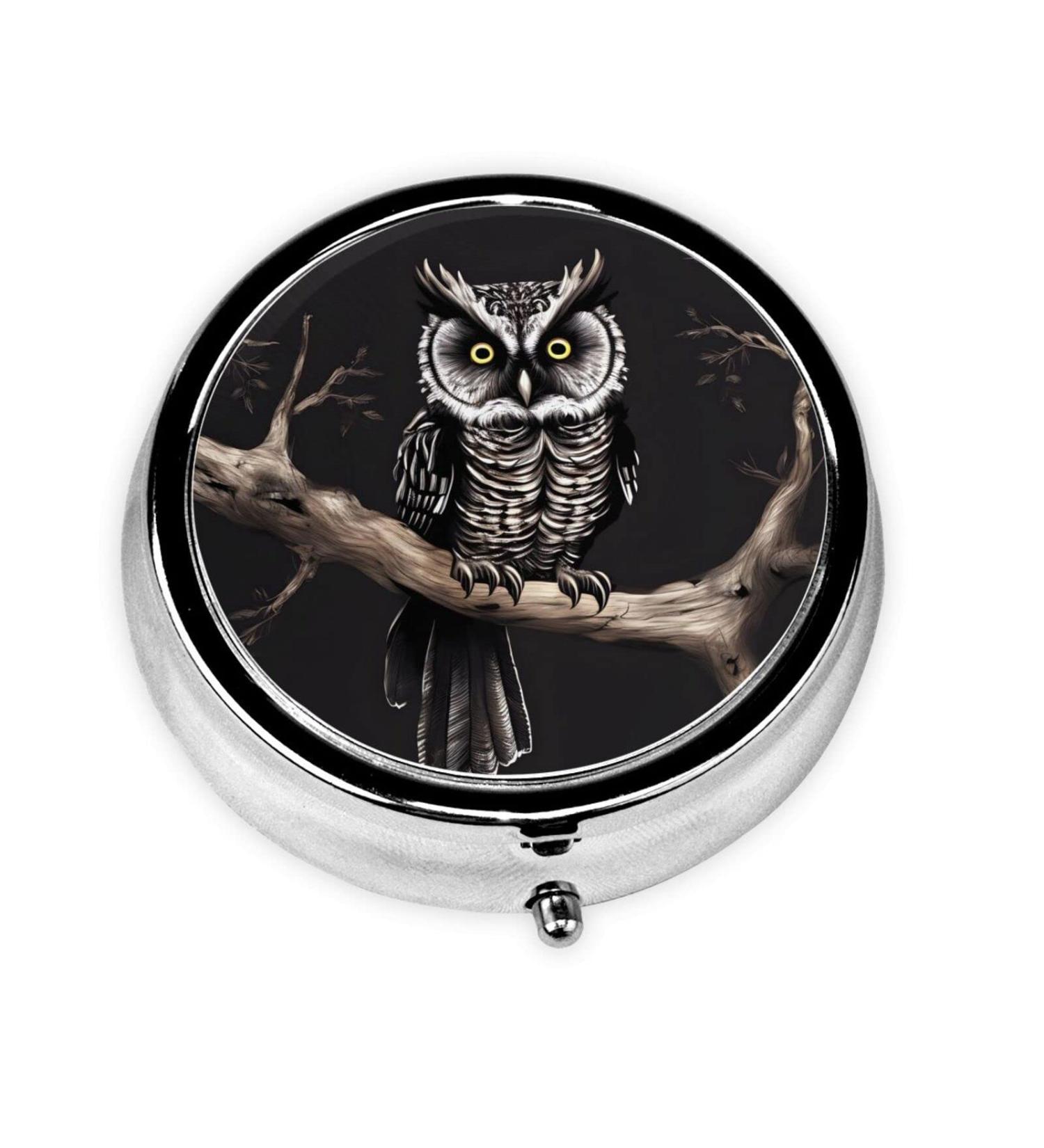 Late Night Owlround Pill Box - Portable 3-Compartment Organizer for Travel & Purse | Perfect Pill Box for International Use - Buy Online on GoSupps.com