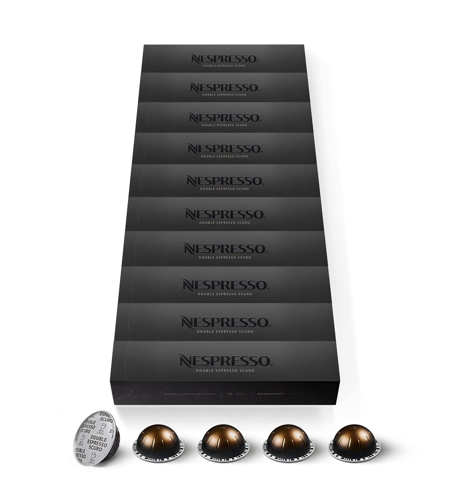 Nespresso Nespresso Vertuo 100 Scuro Capsules Intensity 11 For Double Espresso 80 ml (10 packs of 10)