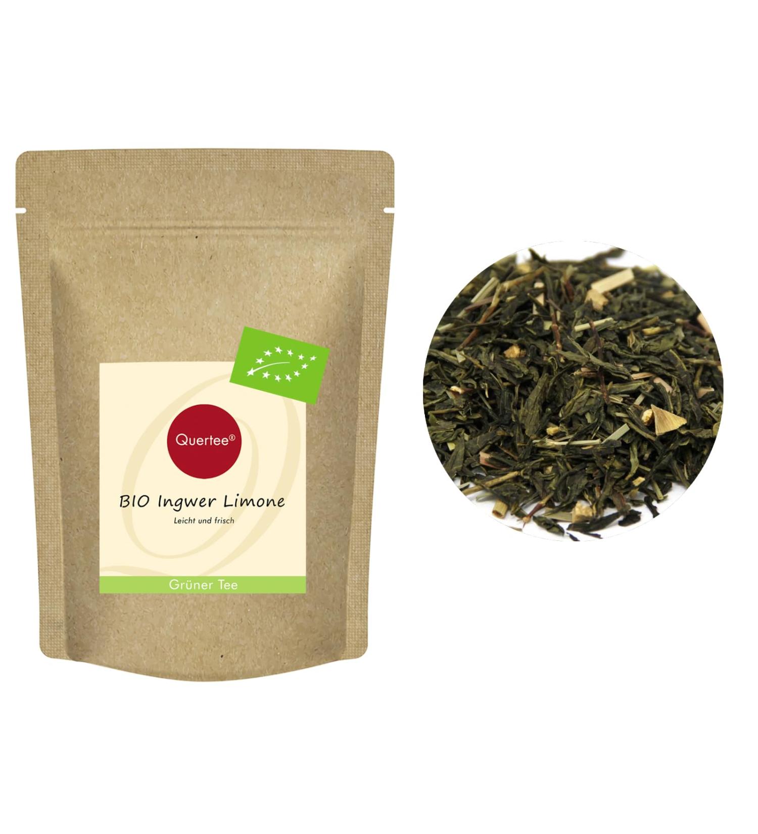  Quertee Quertee - Organic Green Tea - "Ginger" with Lime Flavour Light and Fresh (200g) - Buy Online on GoSupps.com