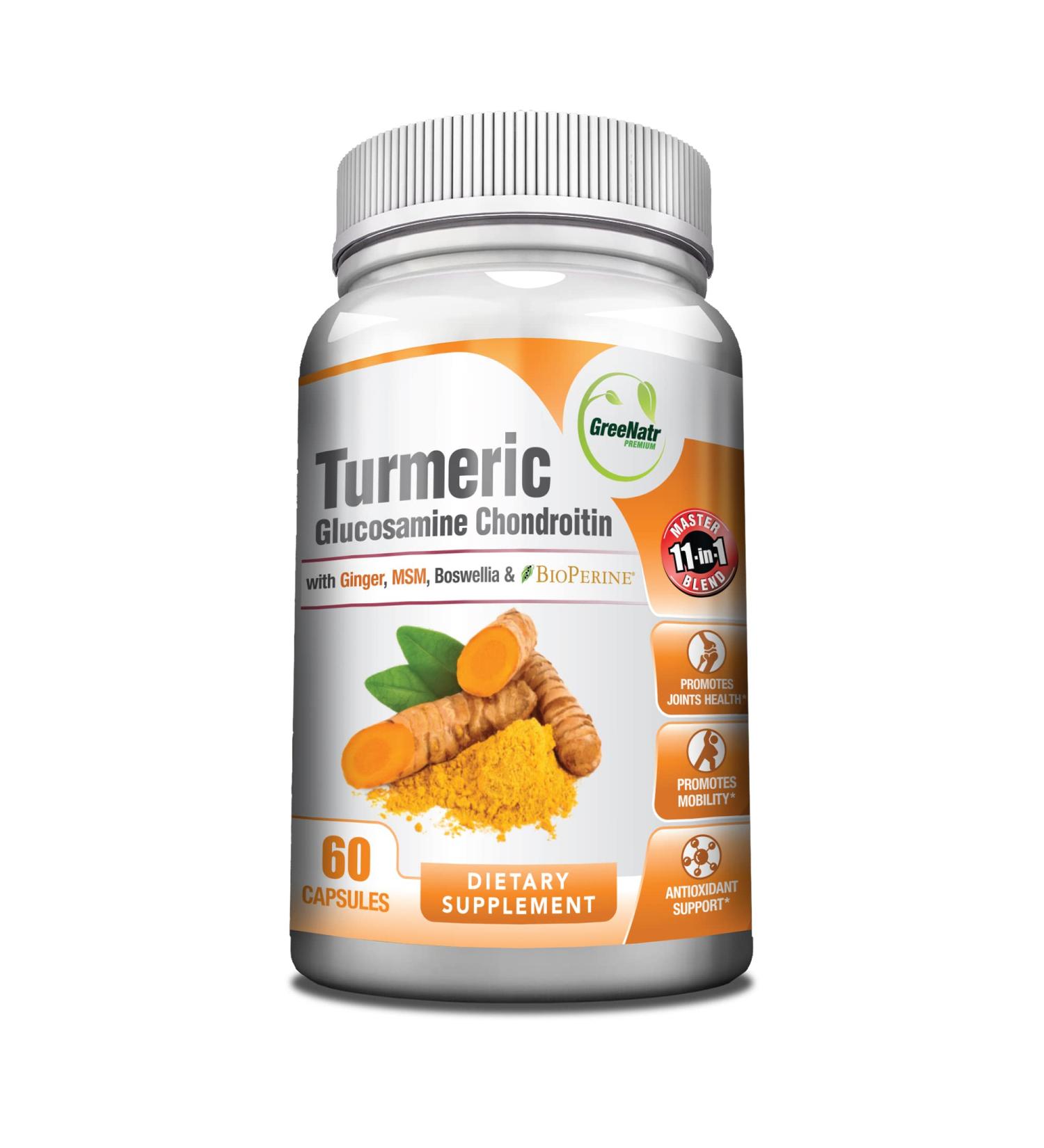 Turmeric Curcumin with Black Pepper & Ginger - Joint Support Supplement 60 Count - Buy Online on GoSupps.com