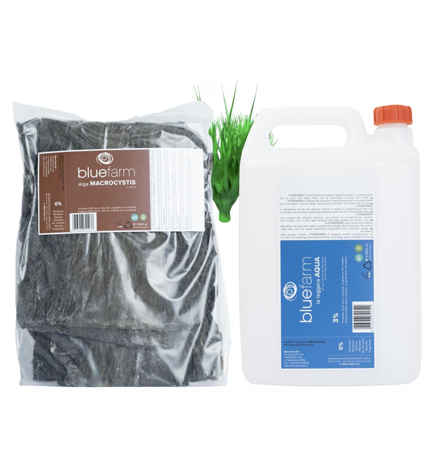 BLUE FARM Kalindrait Algae Macrocystis Pyrifera 100 natural outdoor use 1000g + 5L H2o Spa 3